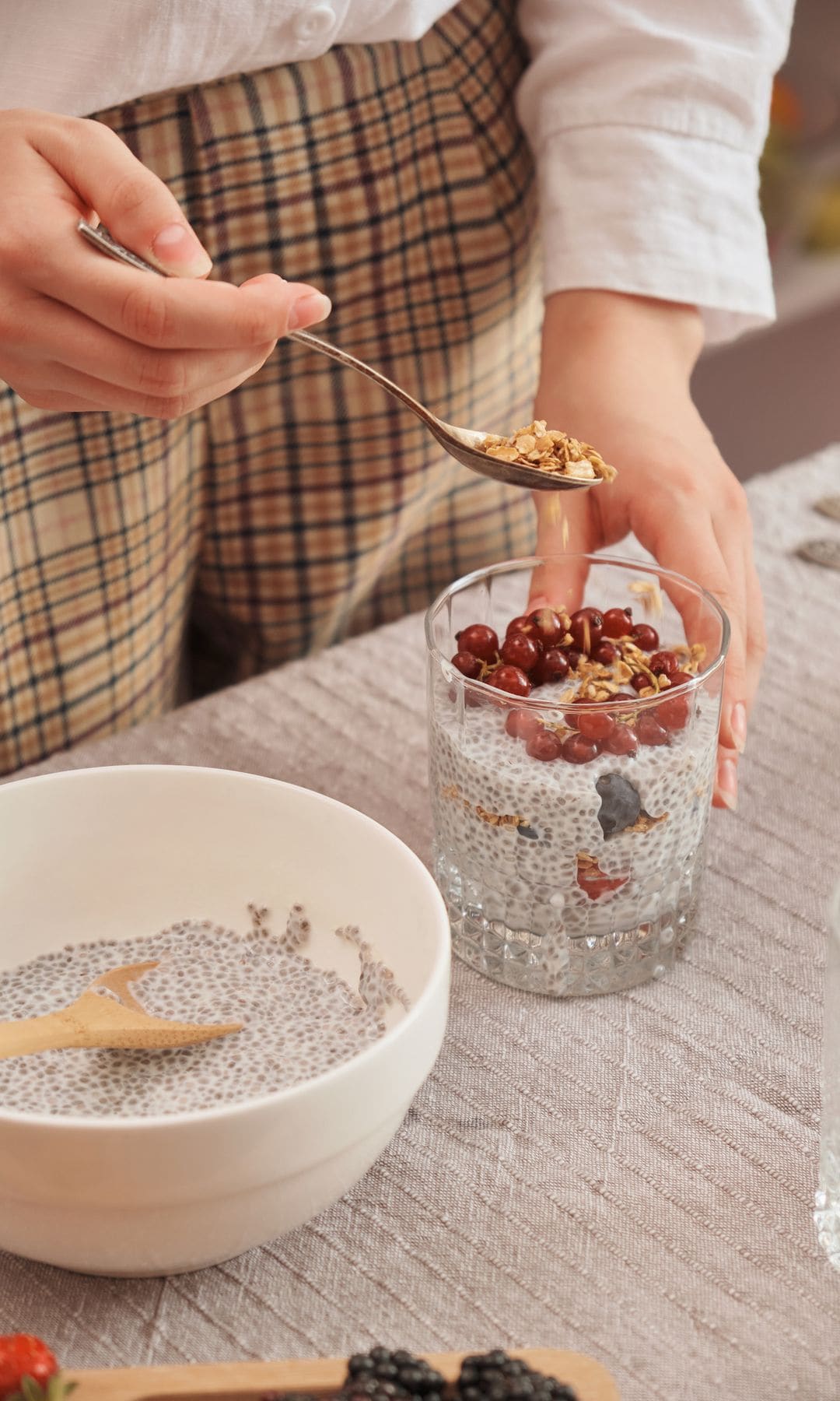 Un pudding de chía con leche de soja