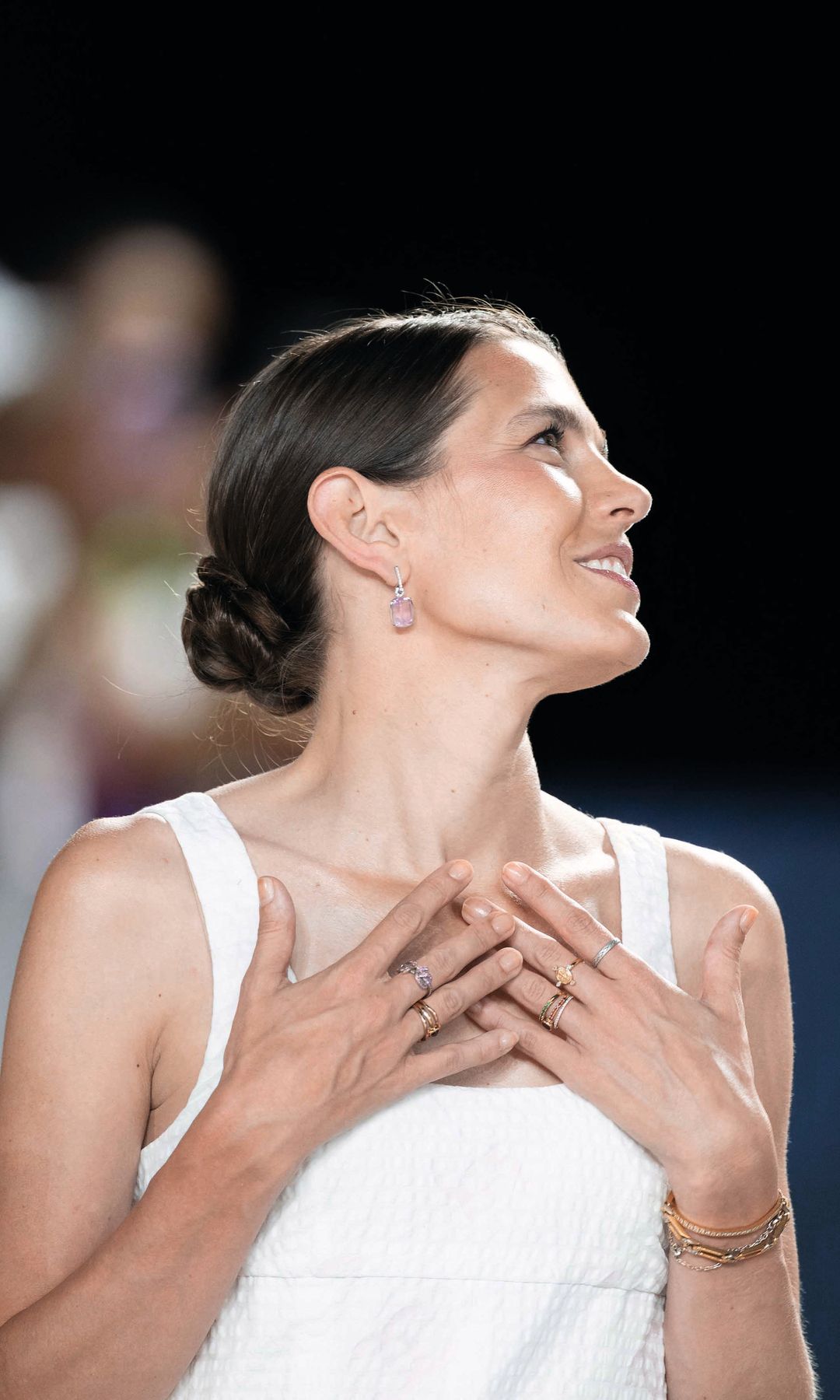 Carlota Casiraghi, muy elegante de blanco, en la final del circuito