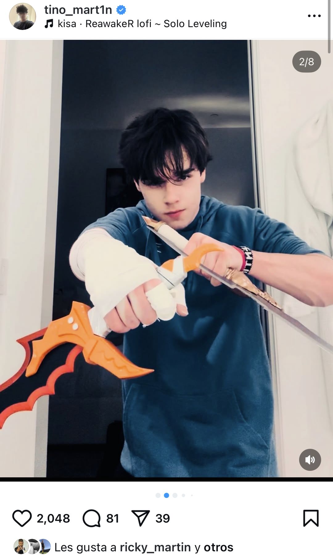 Ricky Martin apoya la creatividad de su hijo, quien es un fiel seguidor del anime.