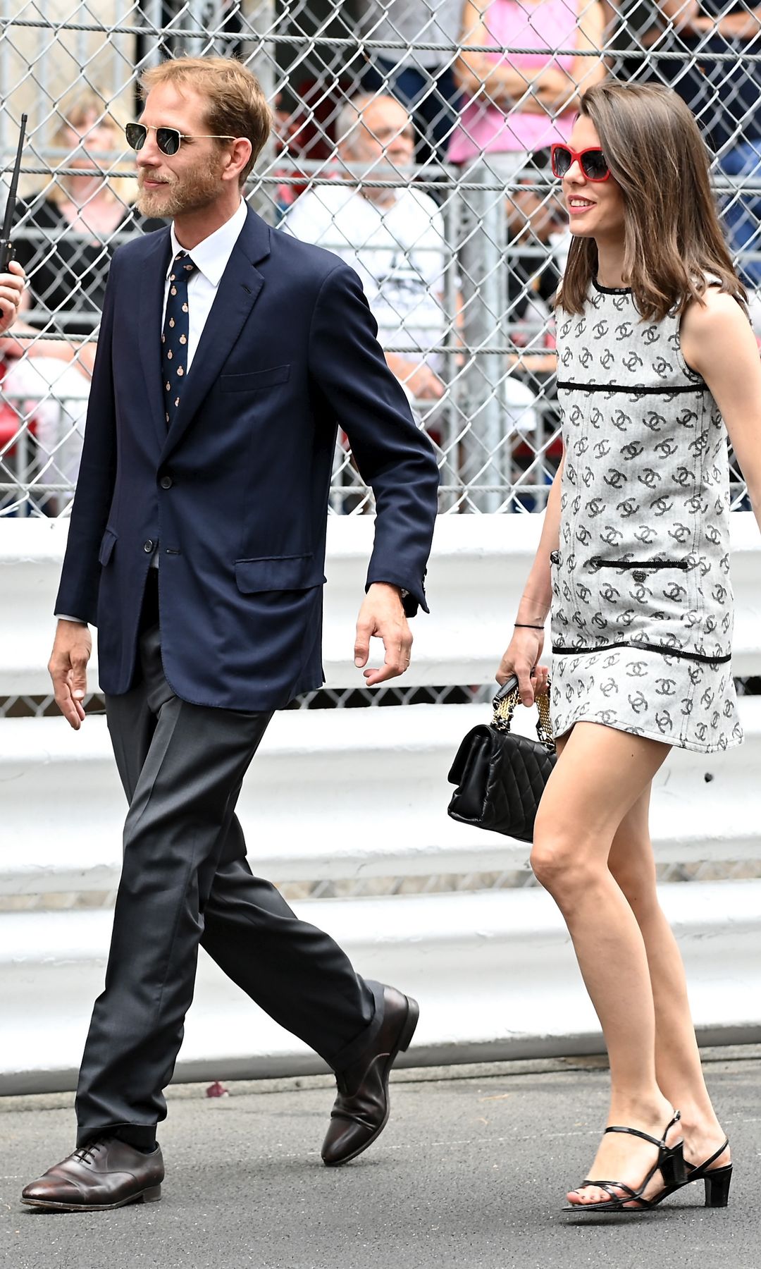 Andrea Casiraghi y su hemana Carlota, en el Gran Premio de F1 de Mónaco en mayor de 2022
