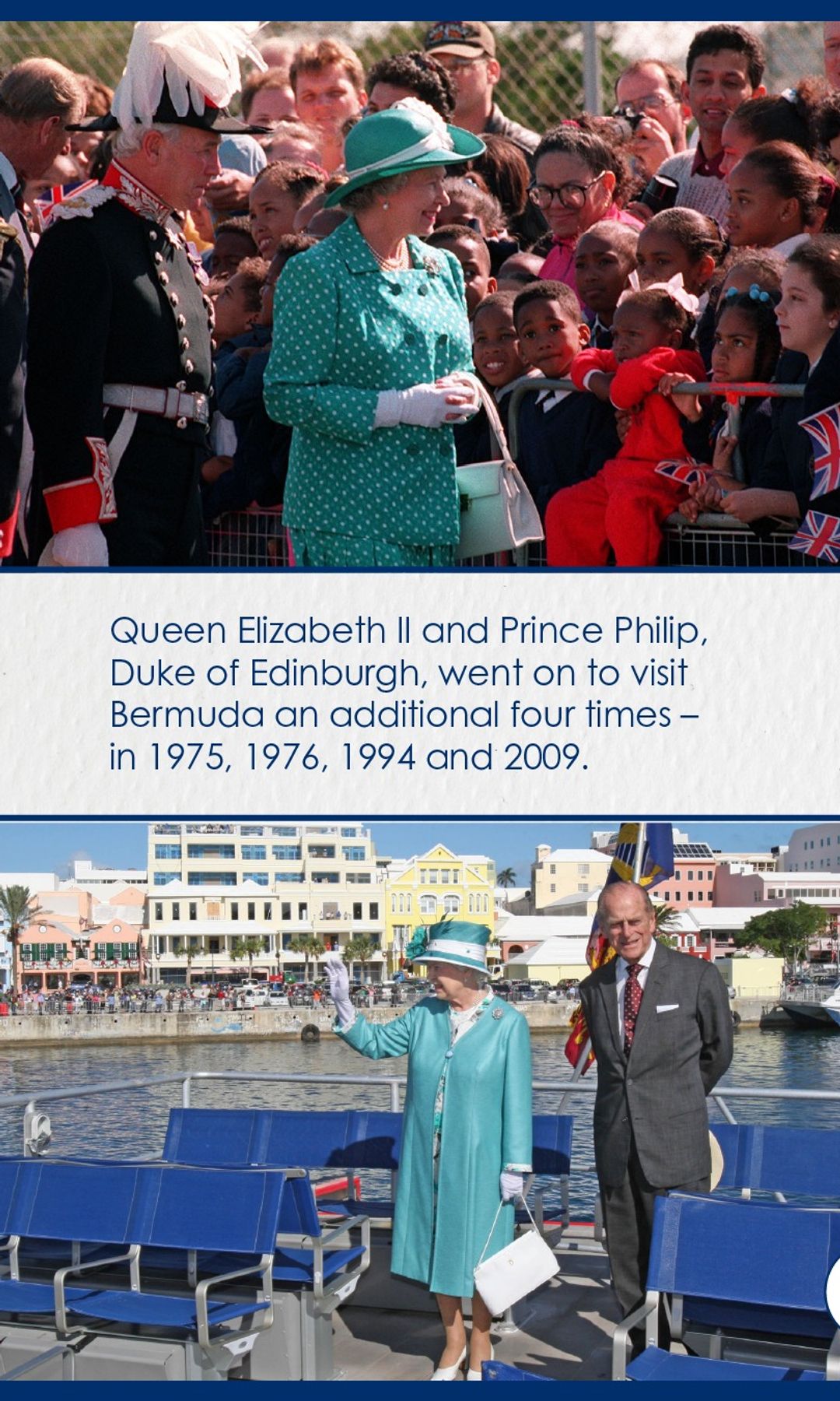 La reina Isabel y su esposo, el duque de Edimburgo, visitaron la isla en varias ocasiones