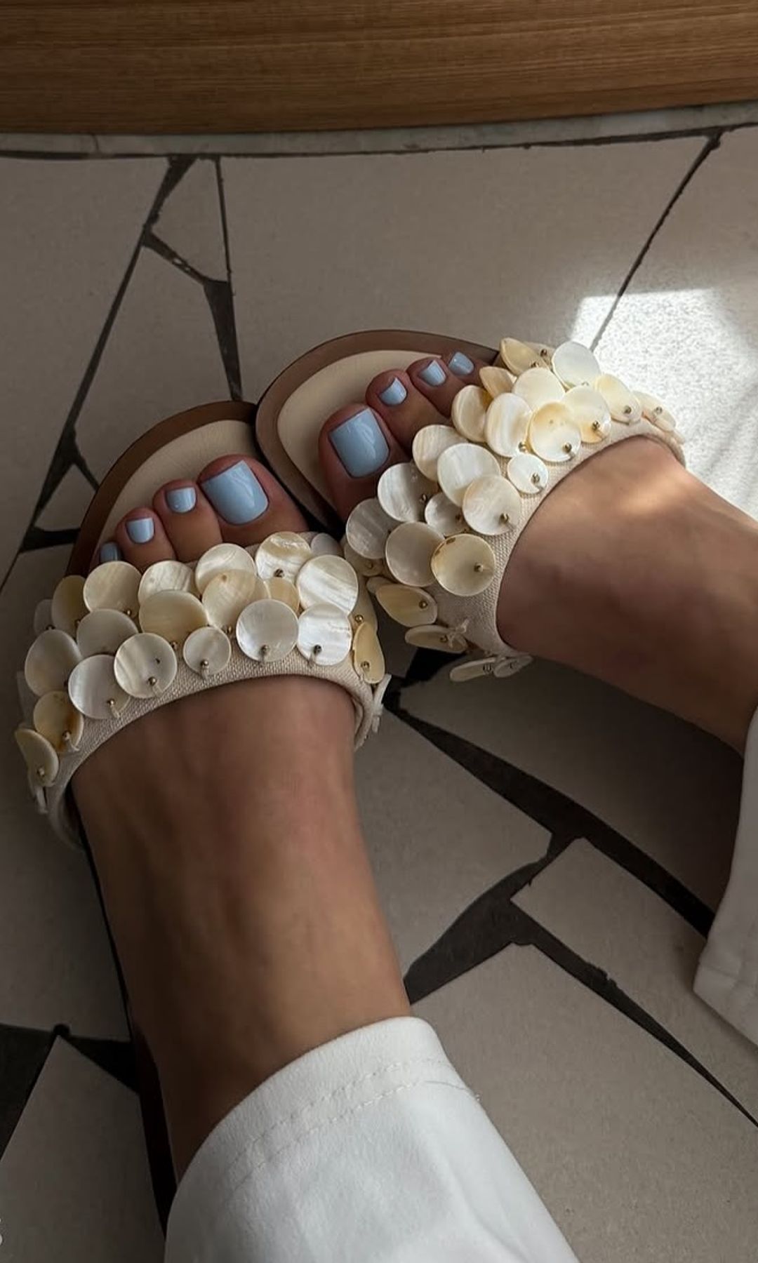 Pedicura azul bebé
