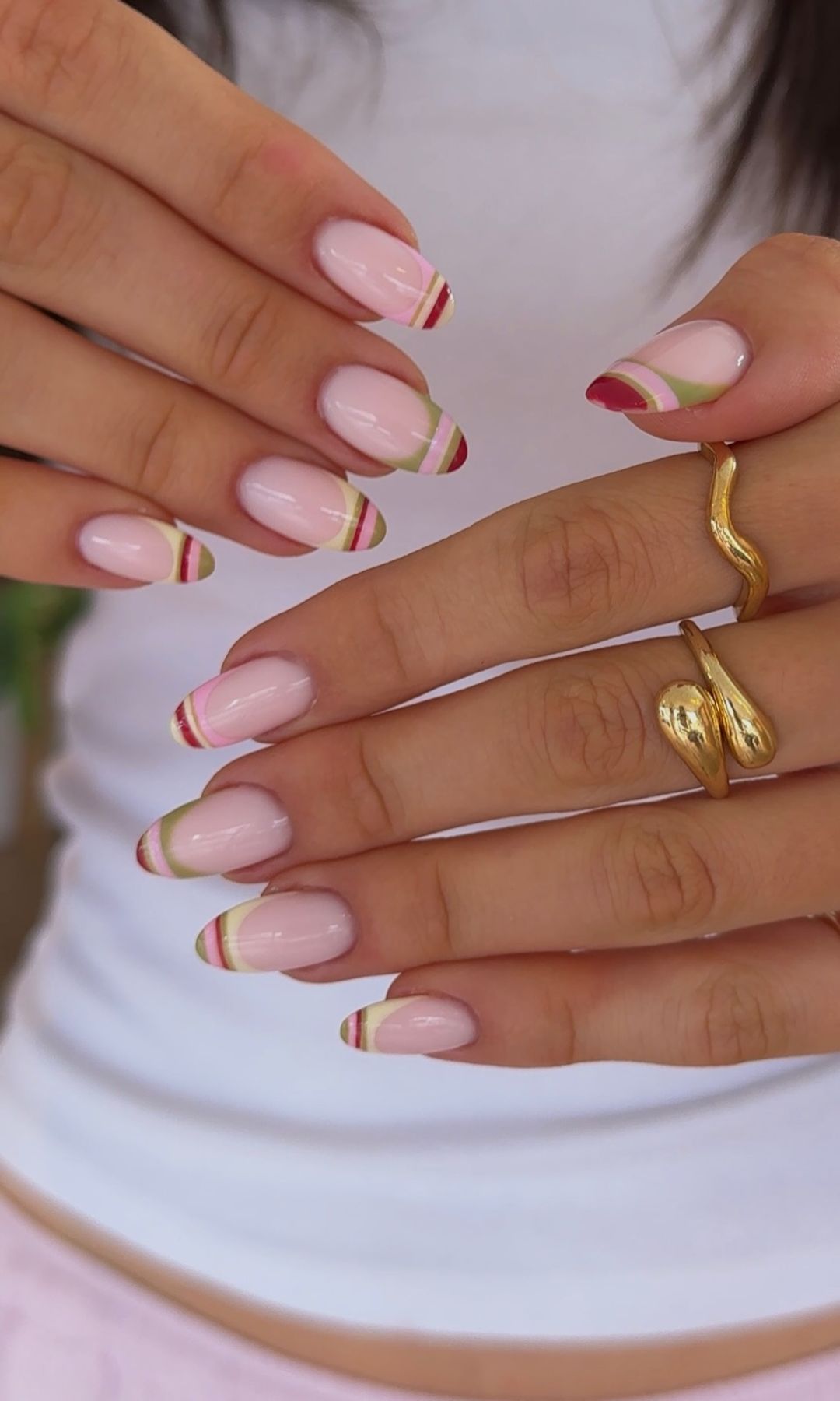 Manicura francesa de rayas