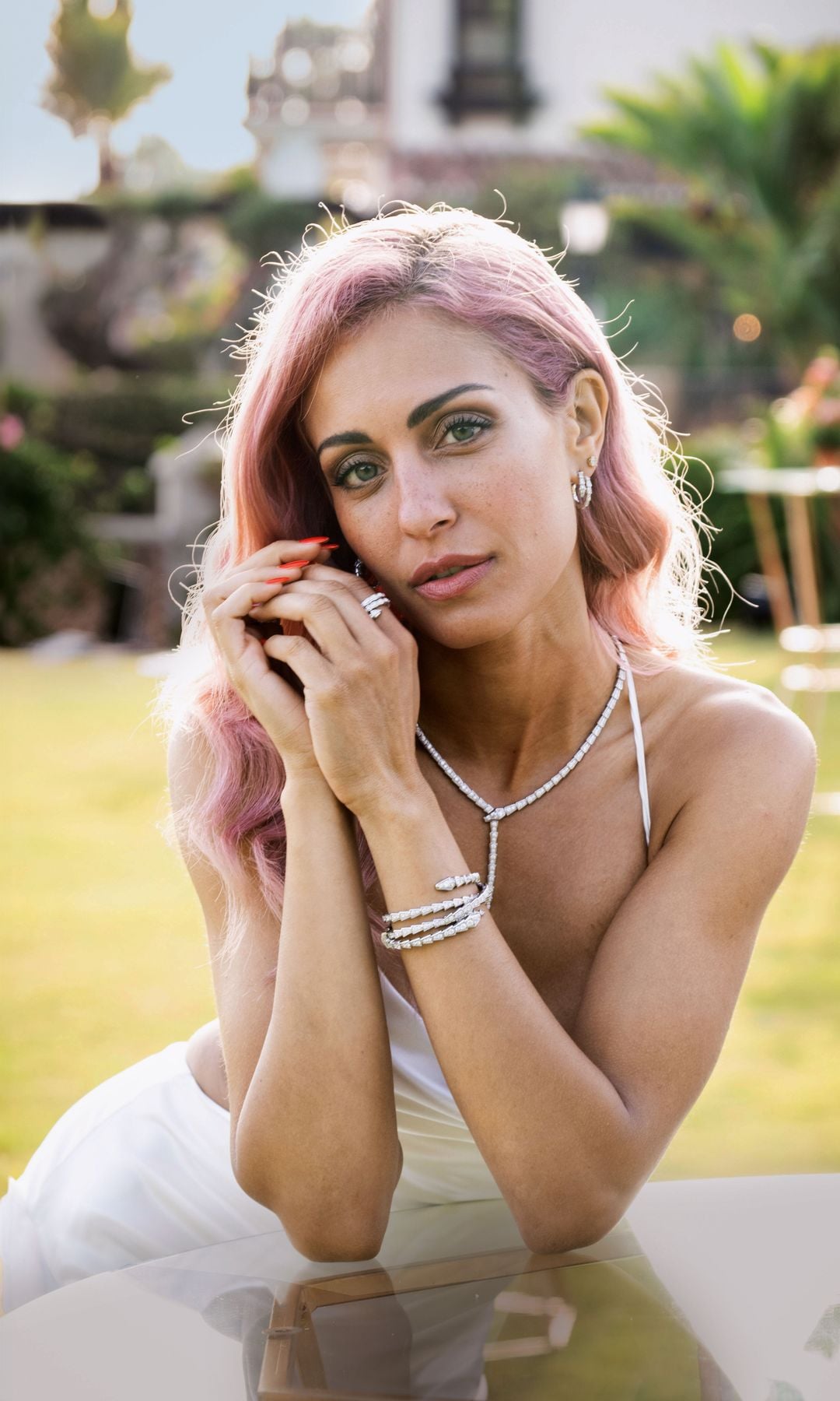 Hiba Abouk en la fiesta de Bvlgari