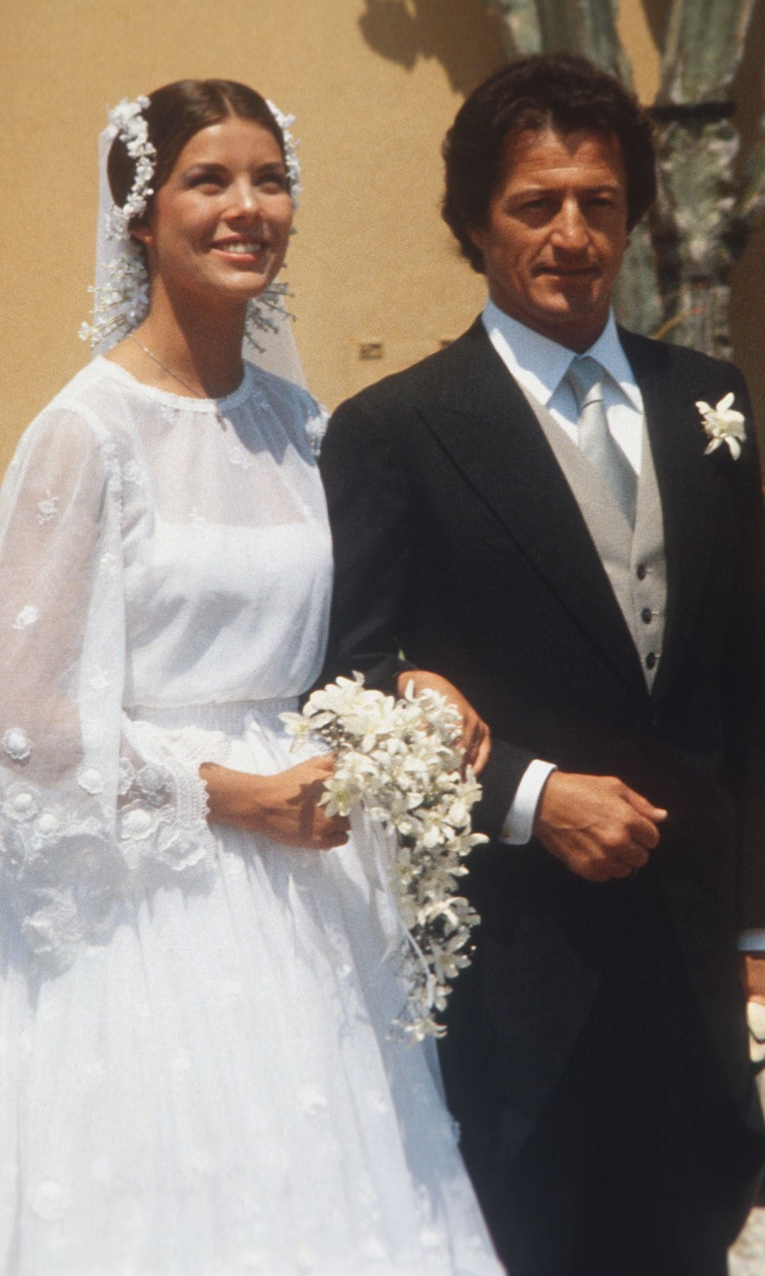 Carolina de Mónaco en su boda con Philippe Junot
