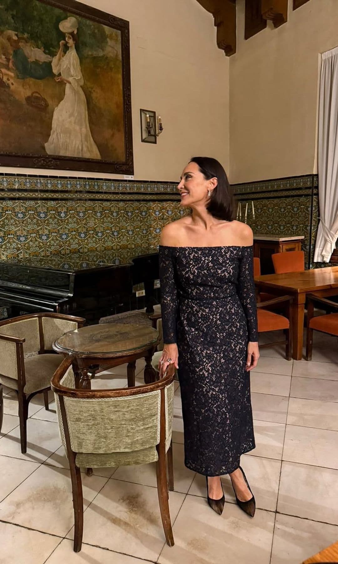 Tamara Falcó en la boda de María Luisa Arróspide y Hugo Hernández-Mancha en Córdoba. 