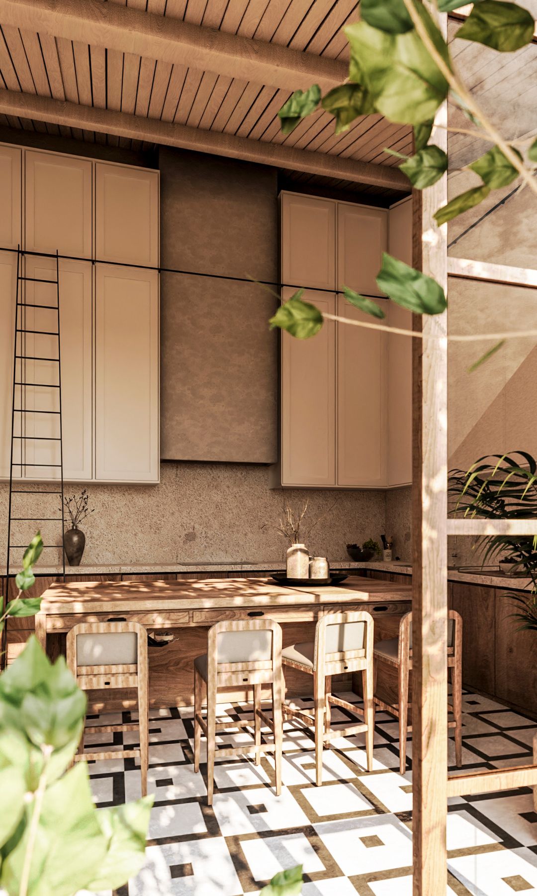 Cocina abierta al exterior