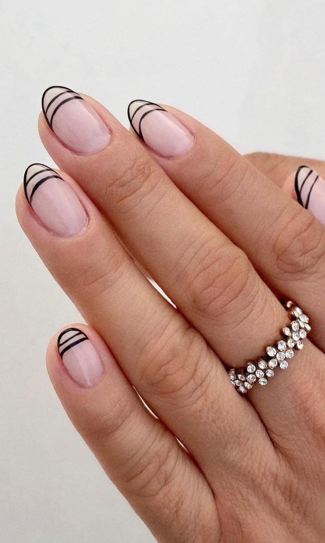 Manicura francesa doble