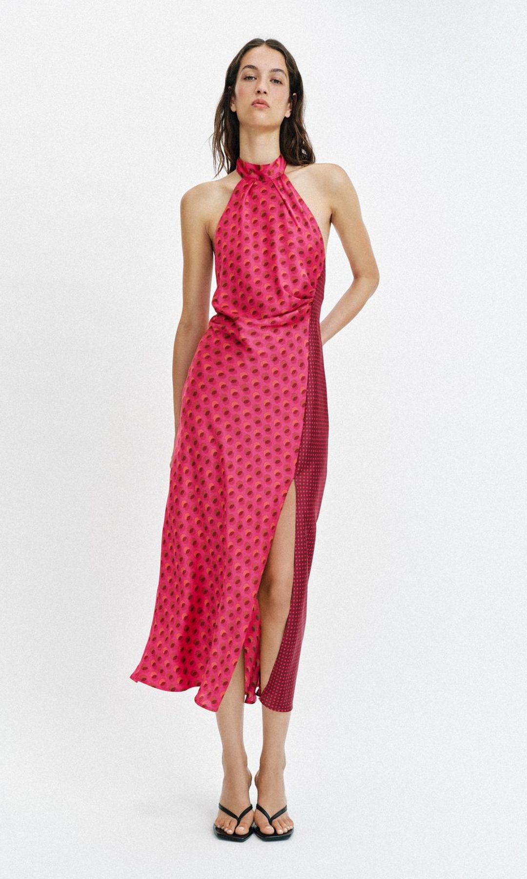 Vestido midi cuello halter