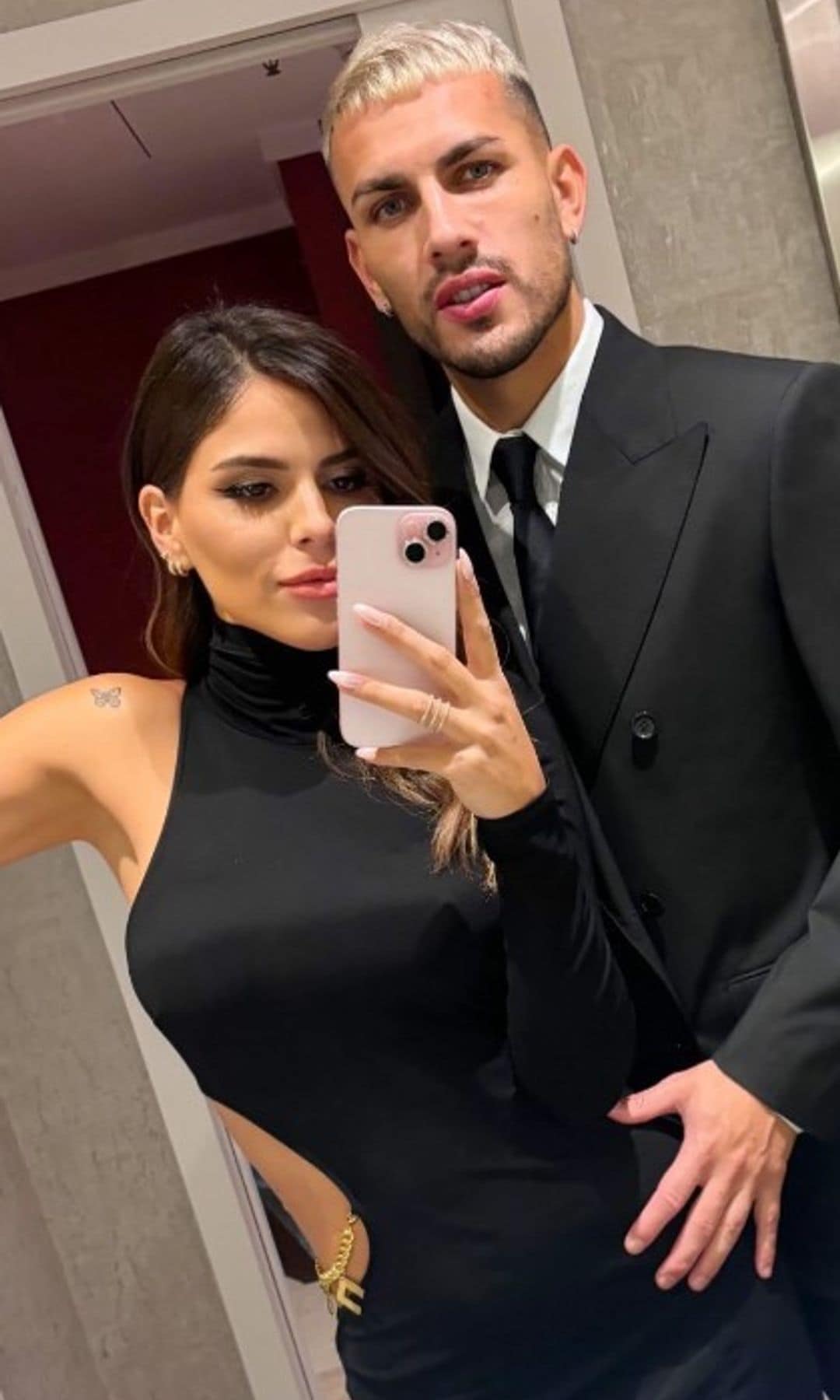 Leandro Paredes y Camila Galante en la boda de Oriana Sabatini y Paulo Dybala