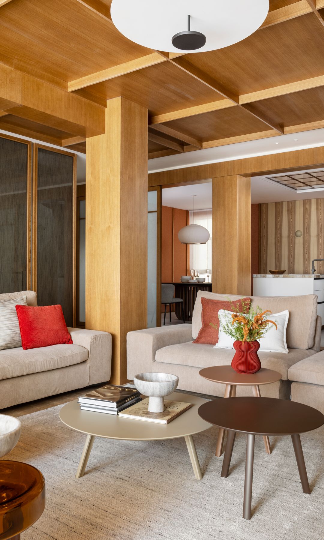 Techo de madera en el salón