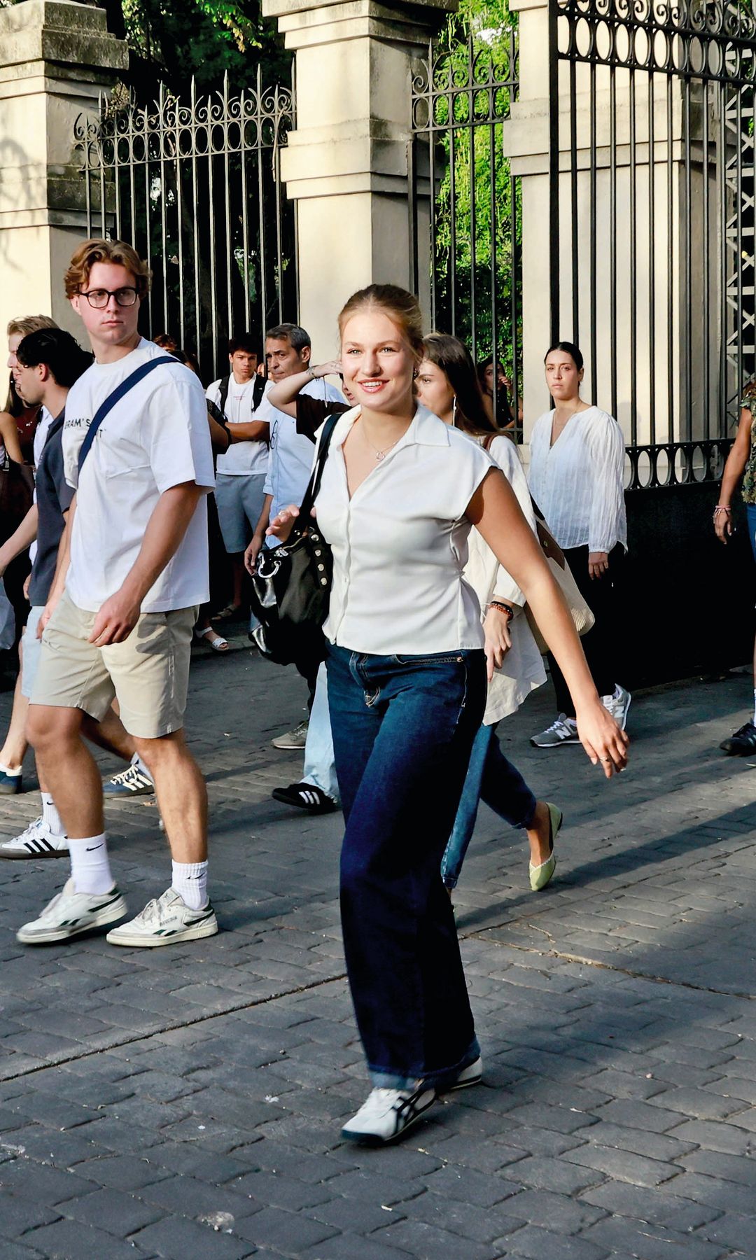 Leonor llegando al Campus de Getafe de la Universidad Carlos III
