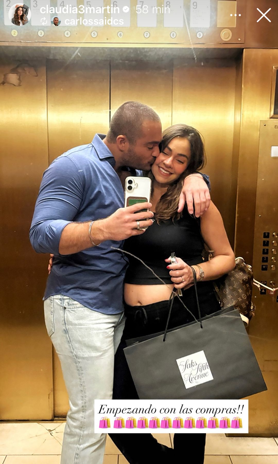 Carlos Said y Claudia Martín ya empezaron con algunas compras para su bebé.