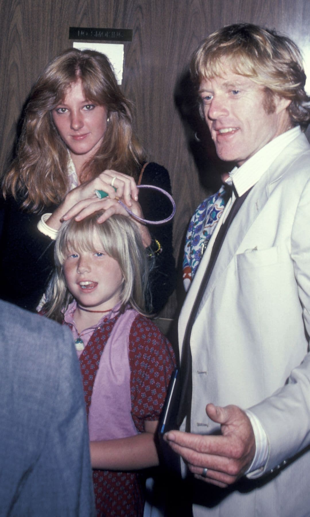 Shauna Redford, Amy Redford, and Robert Redford during Robert Redford and Family After Son's Graduation From Dalton Prep - June 6, 1980 at Outside the Home of Robert Redford in New York City, New York, United States. (Photo by Ron Galella/Ron Galella Collection via Getty Images)