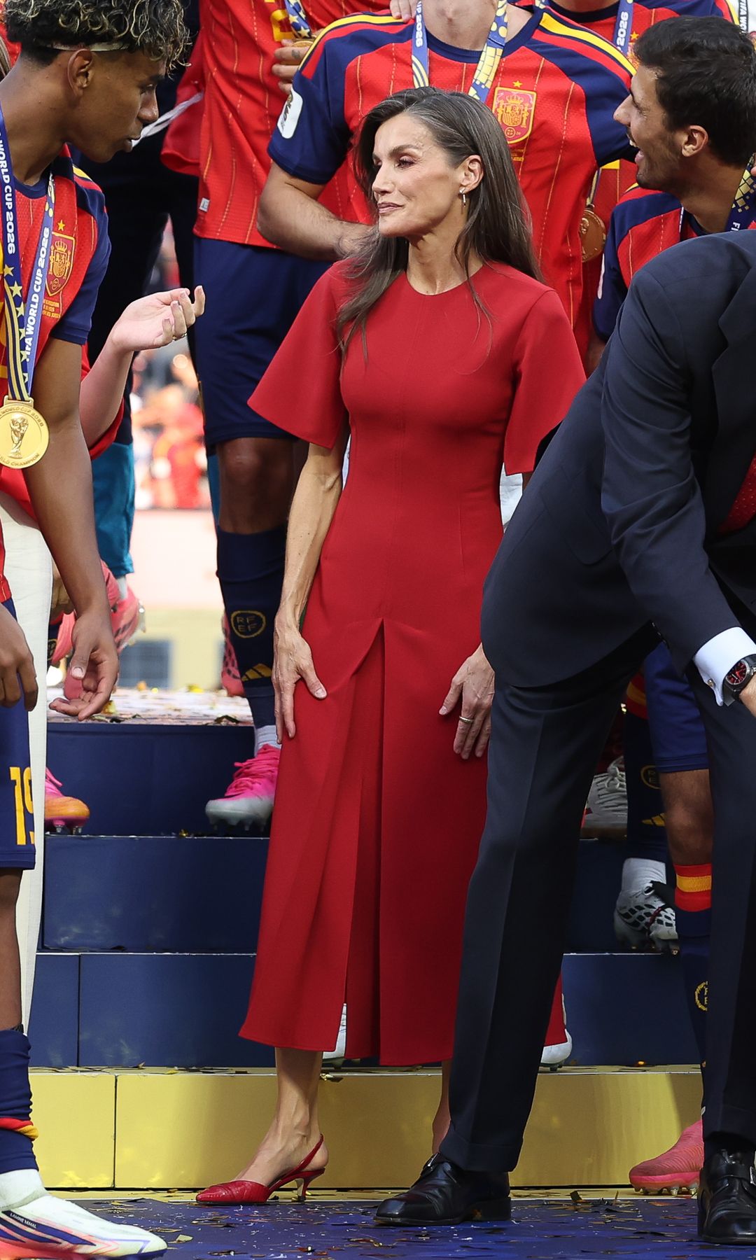 Los Reyes y sus hijas en la final del mundial