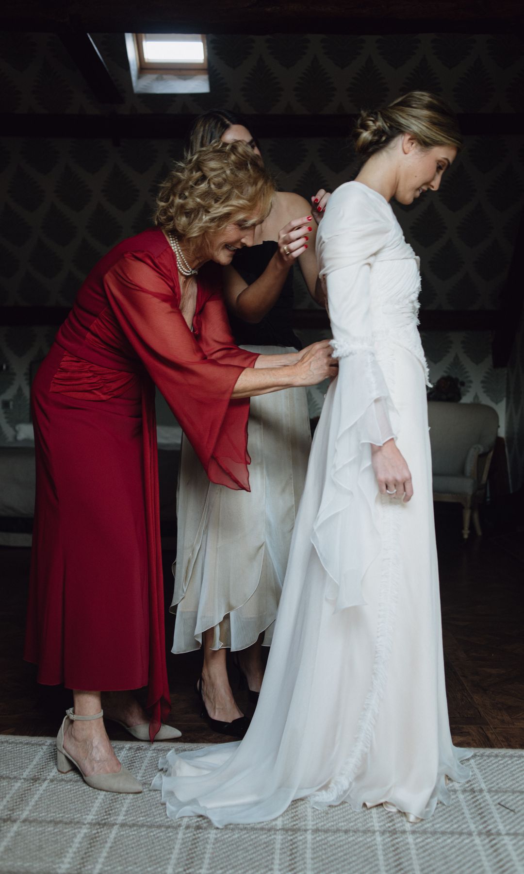 Novia con vestido de Matelier, boda en Madrid