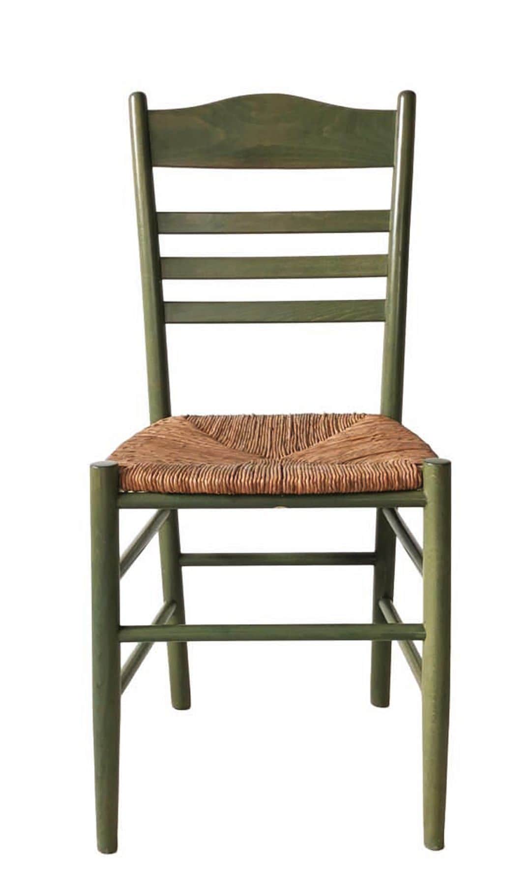 Conjunto de dos sillas de madera de haya 
y rafia, de Etsy (280 €).