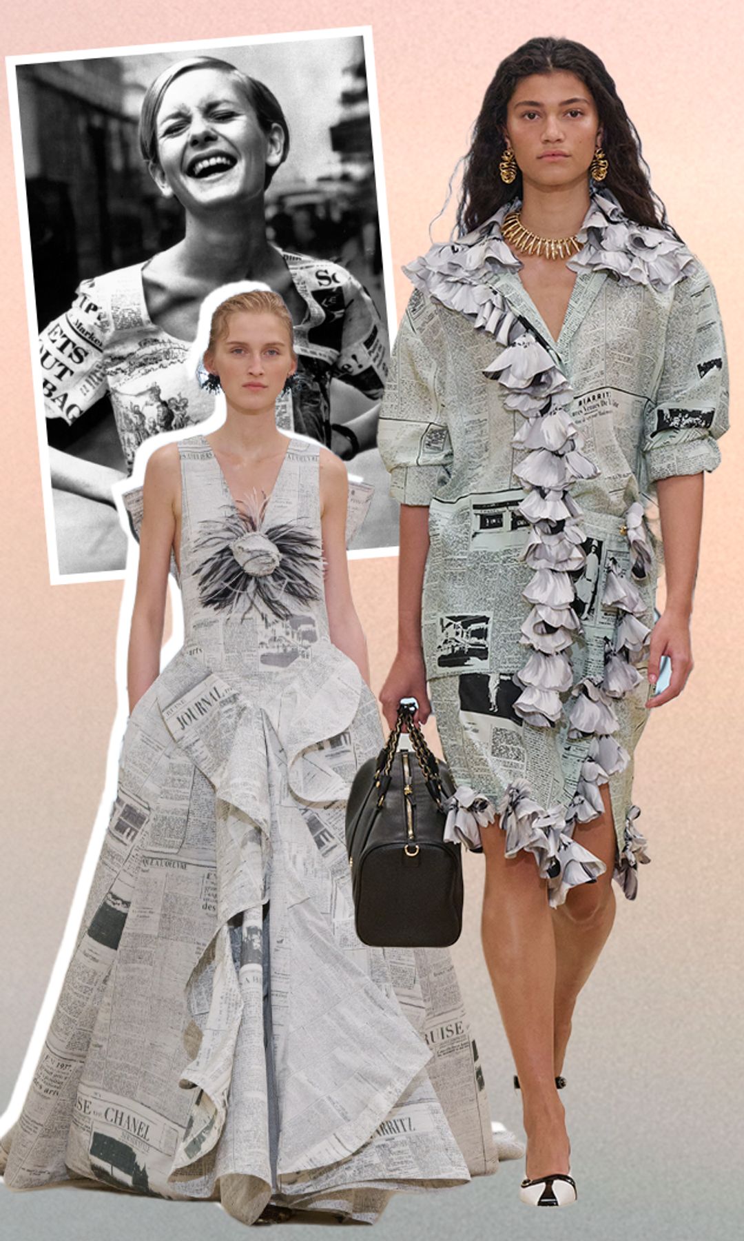 ¡Extra, extra! Un breve recorrido visual por la obsesión de la moda con el estampado de periódico