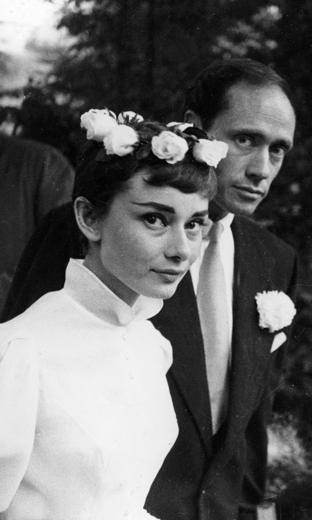 Audrey Hepburn el día de su boda con Mel Ferrer