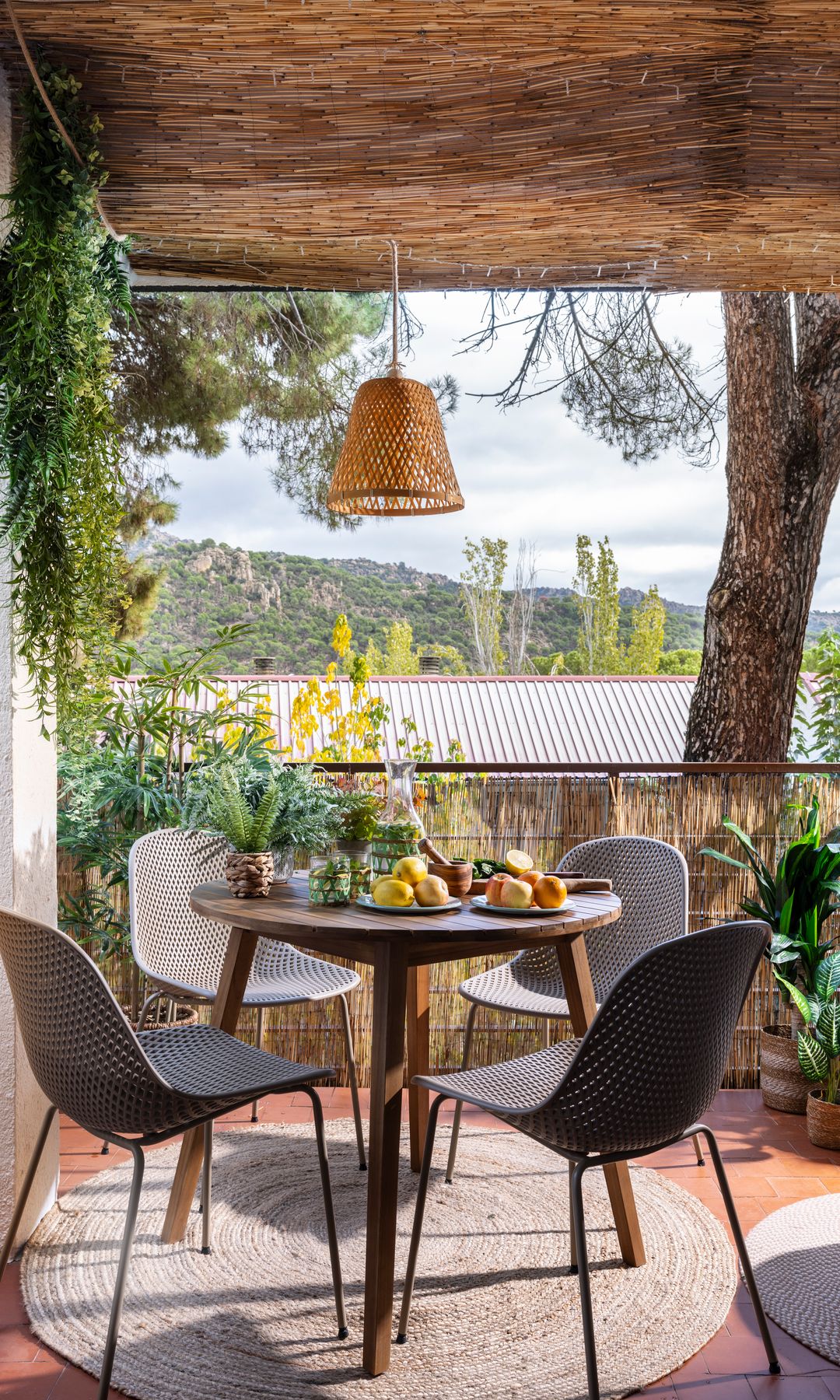 Conjunto de comedor para terraza pequeña