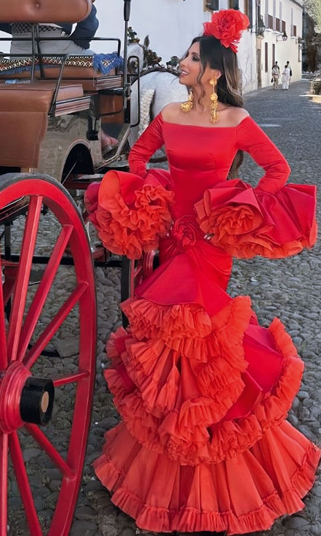 Paloma Cuevas, espectacular con su vestido de flamenca