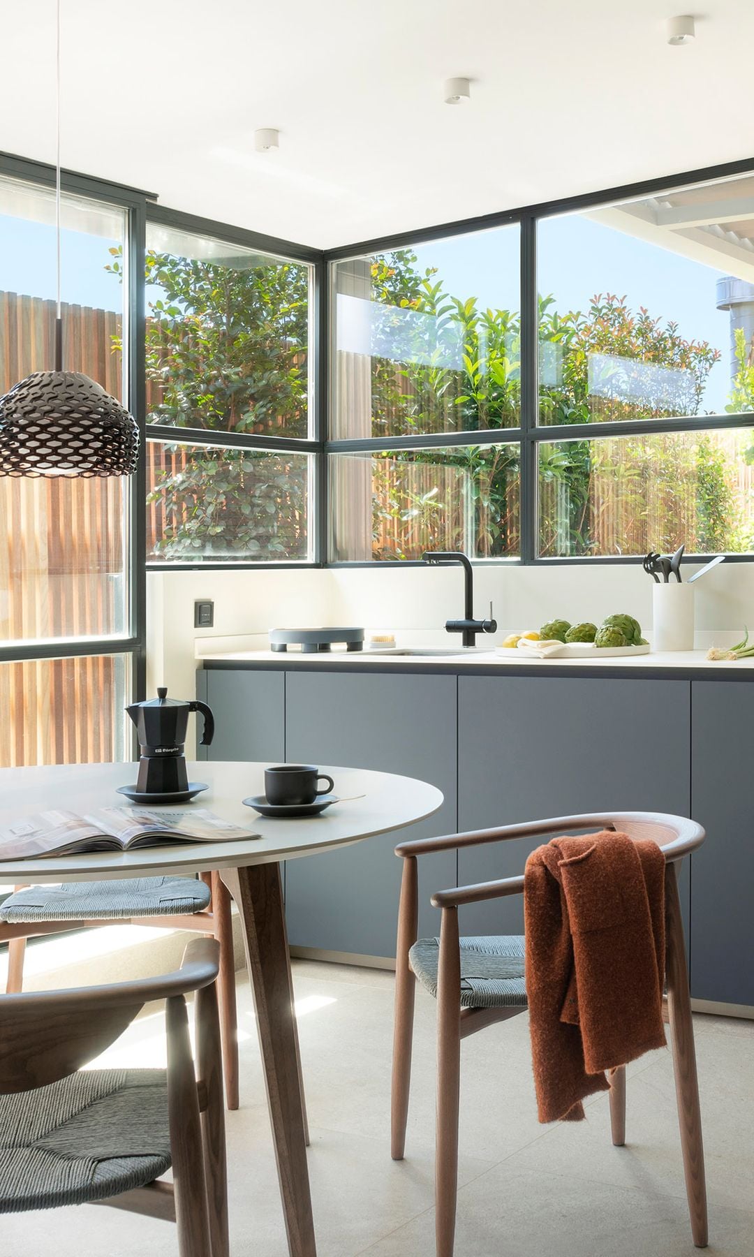 Cocina con cerramiento al exterior