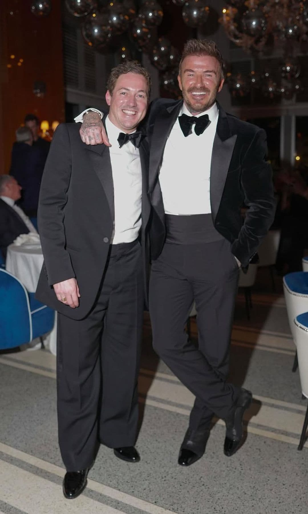 David Beckham con su amigo de toda la vida David Gardner, padrino de su hijo mayor, Brooklyn