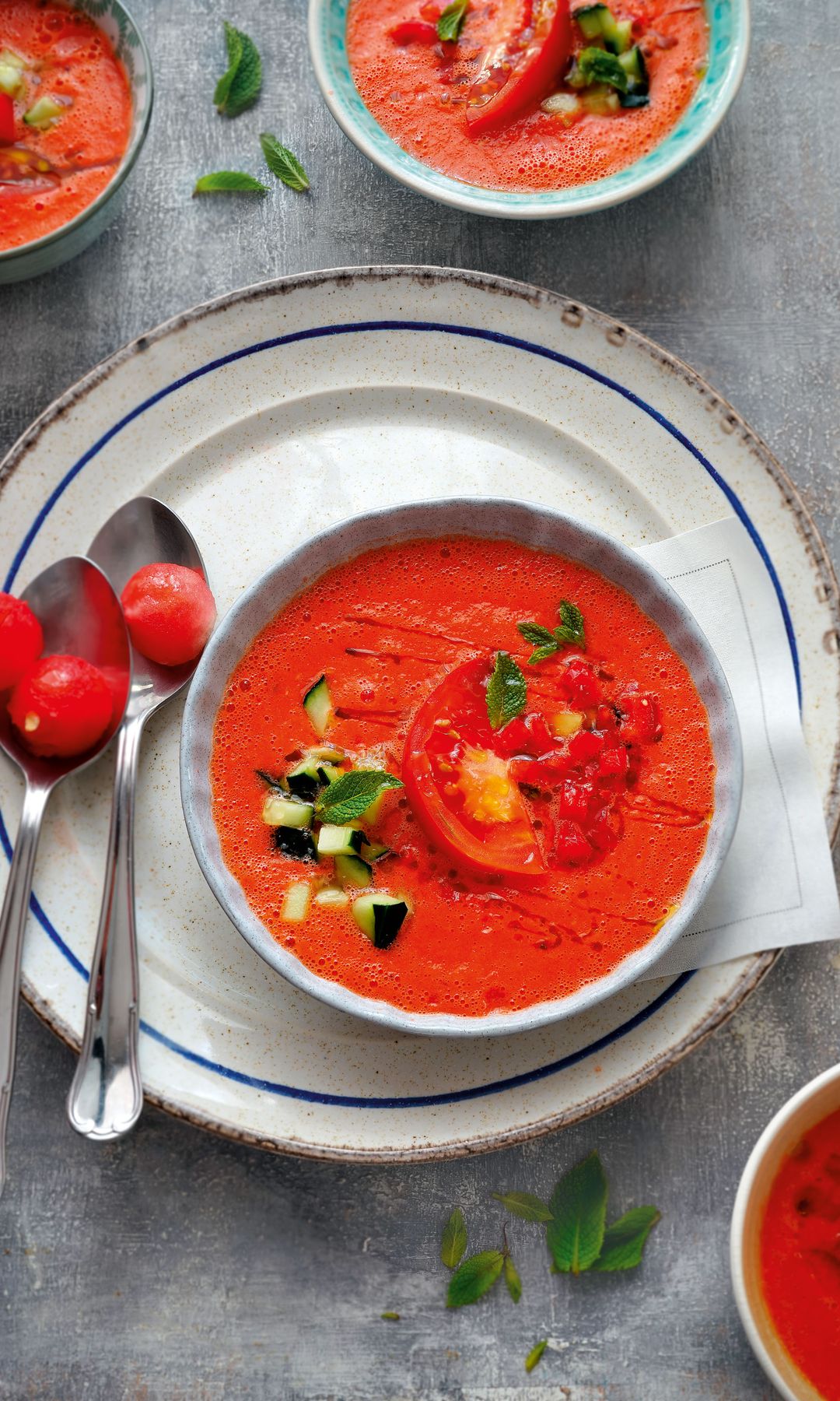 Gazpacho de sandía y tomate rosa