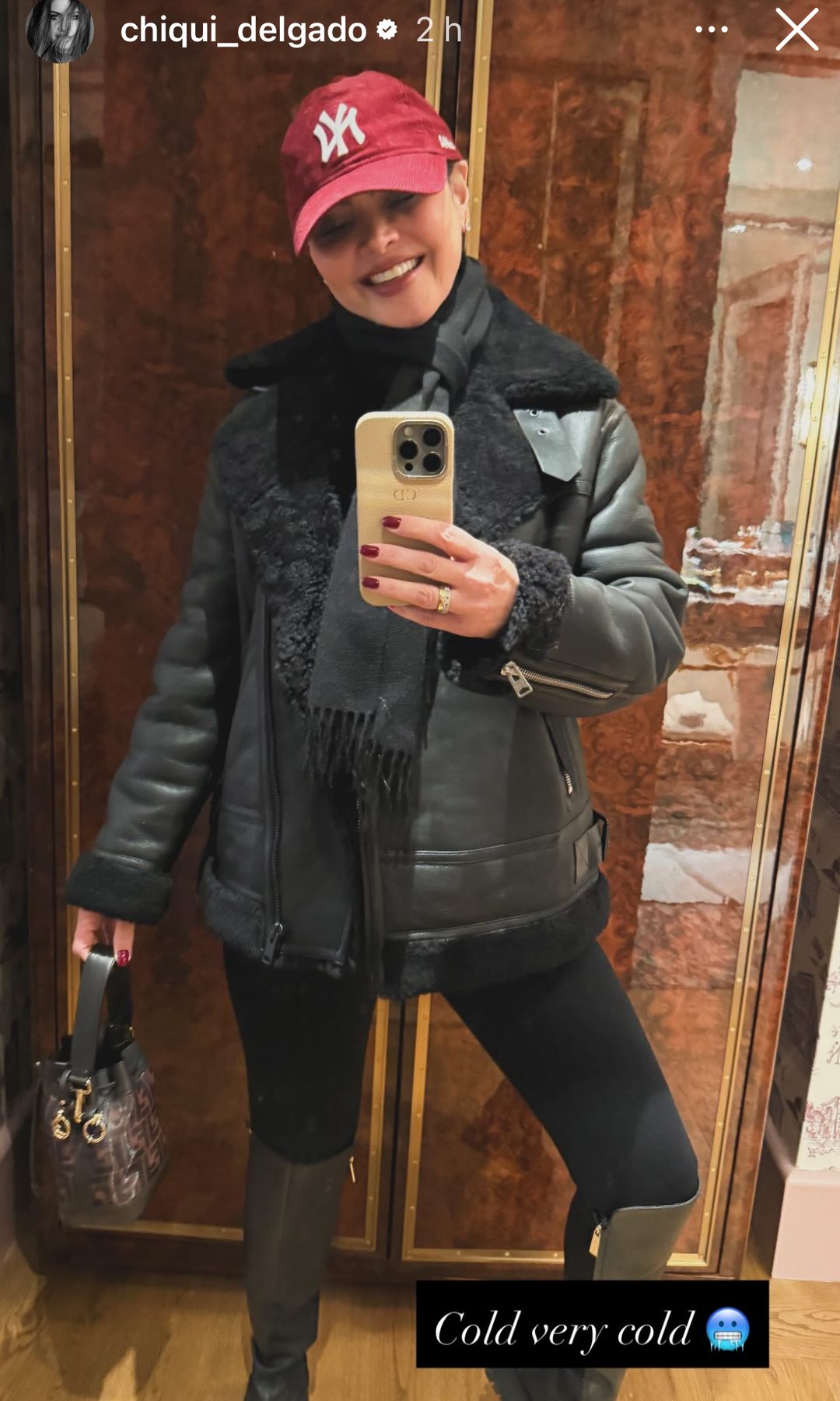 Chiquinquirá Delgado presumió su look invernal ante las bajas temperaturas en NY.