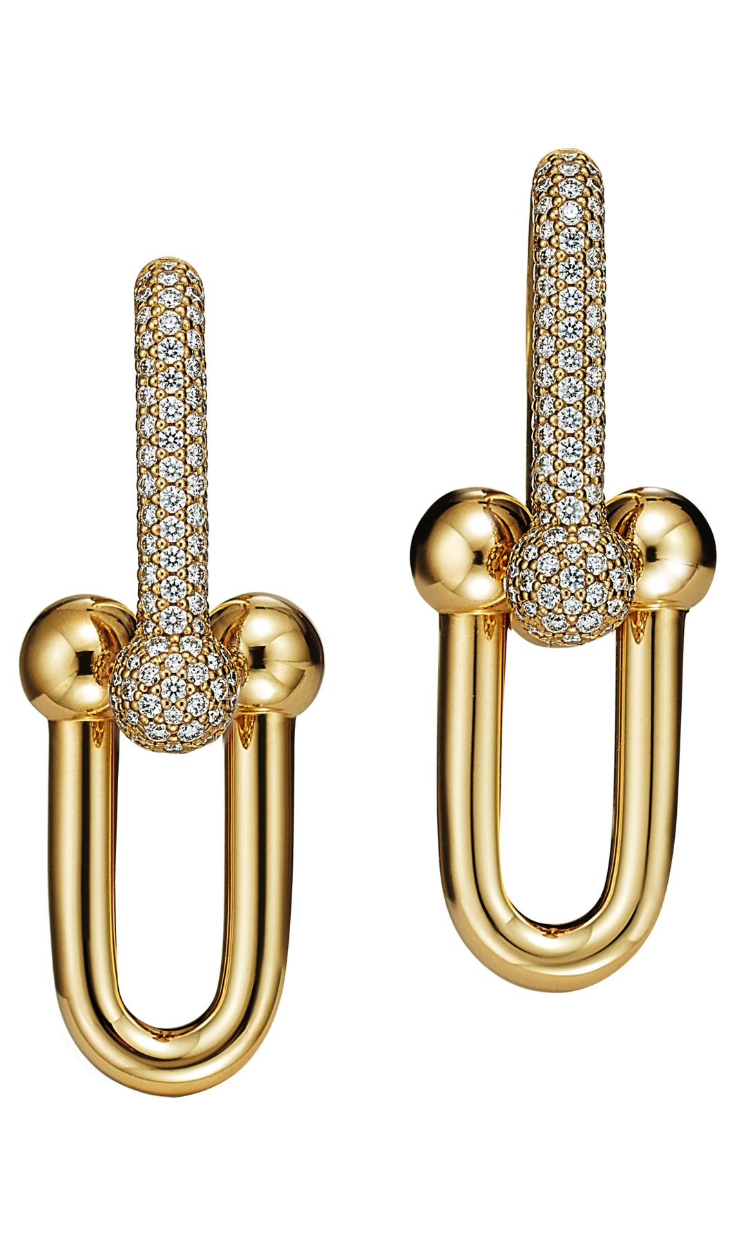Pendientes de eslabones en oro y diamantes (c.p.v.), de Tiffany & Co.
