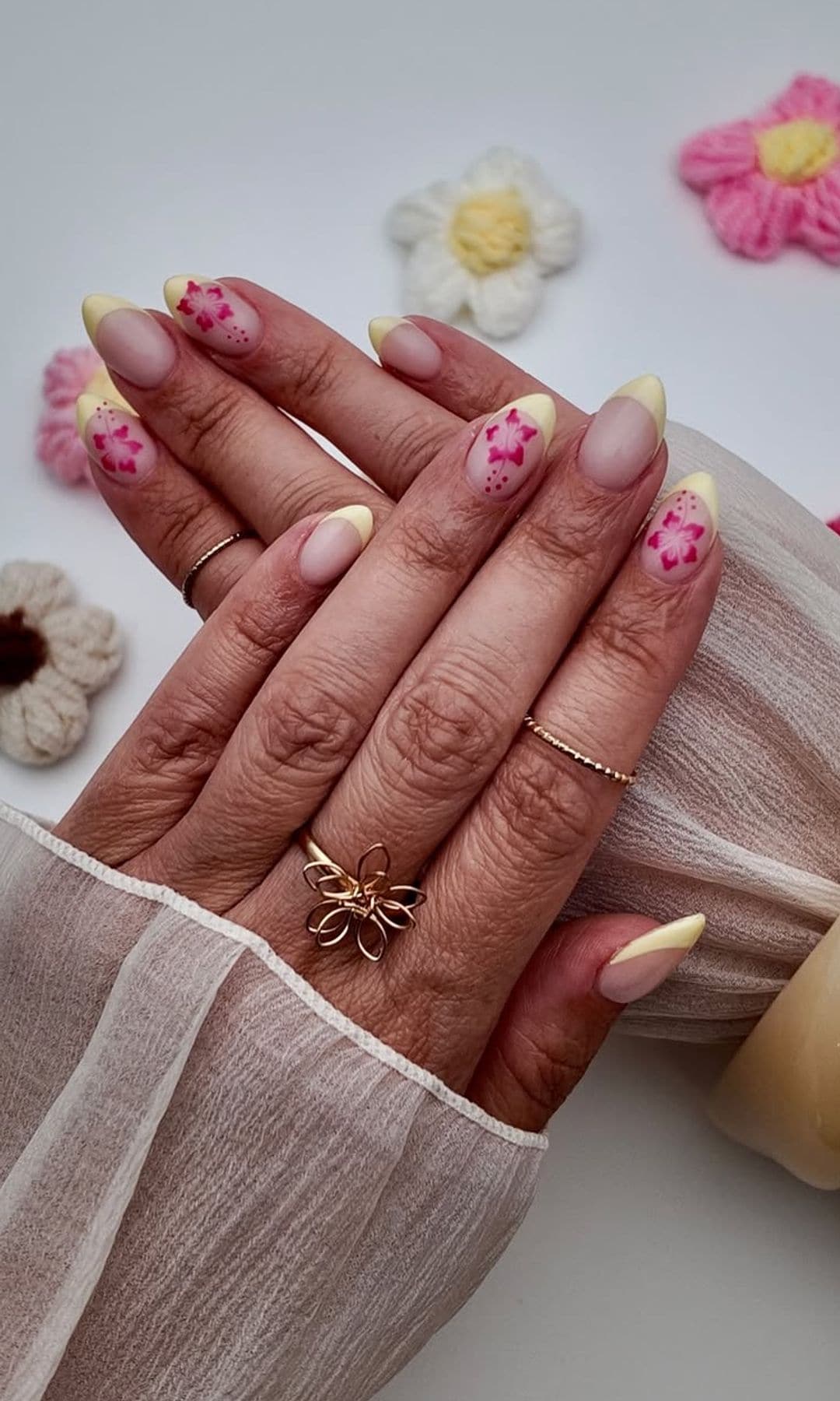 Manicura tropical versión francesa
