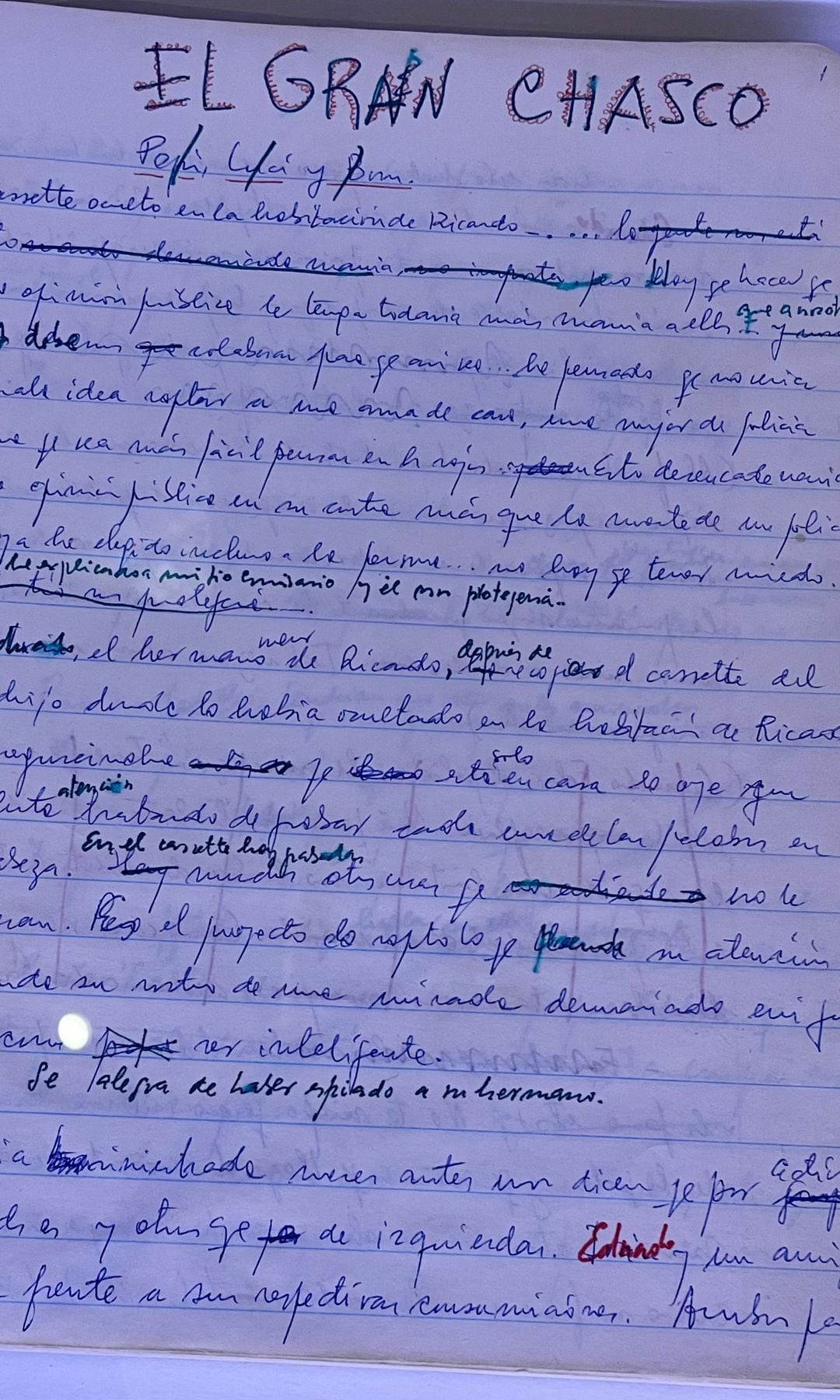 De los primeros guiones de Pedro Almodóvar, escritos en libretas de Telefónica