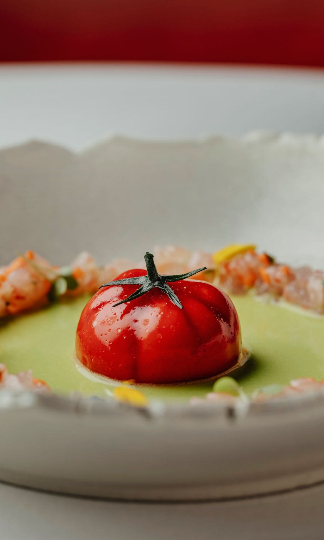 Tomate Nitro y gazpacho verde de Dani Brasserie Four Seasons Madrid