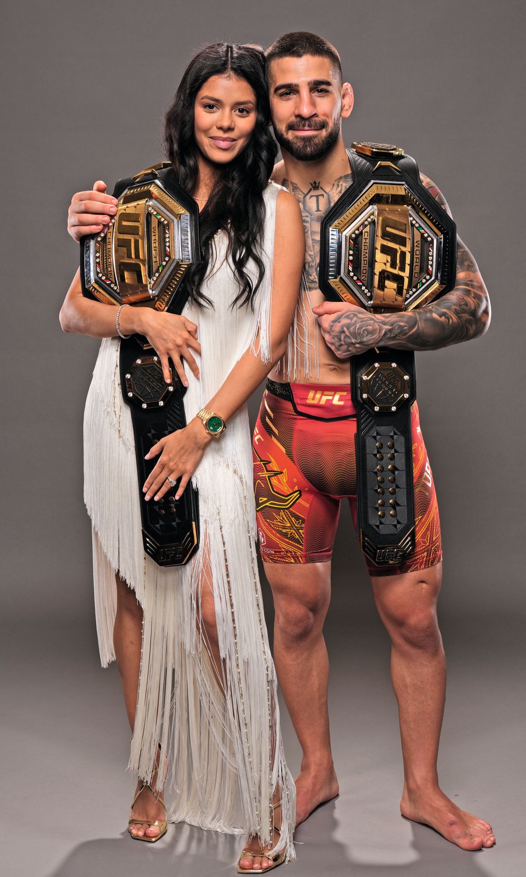 Ilia y Giorgina, el pasado mes de junio, en Las Vegas, donde el deportista se proclamó doble campeón mundial de UFC, al ganar el título de peso ligero