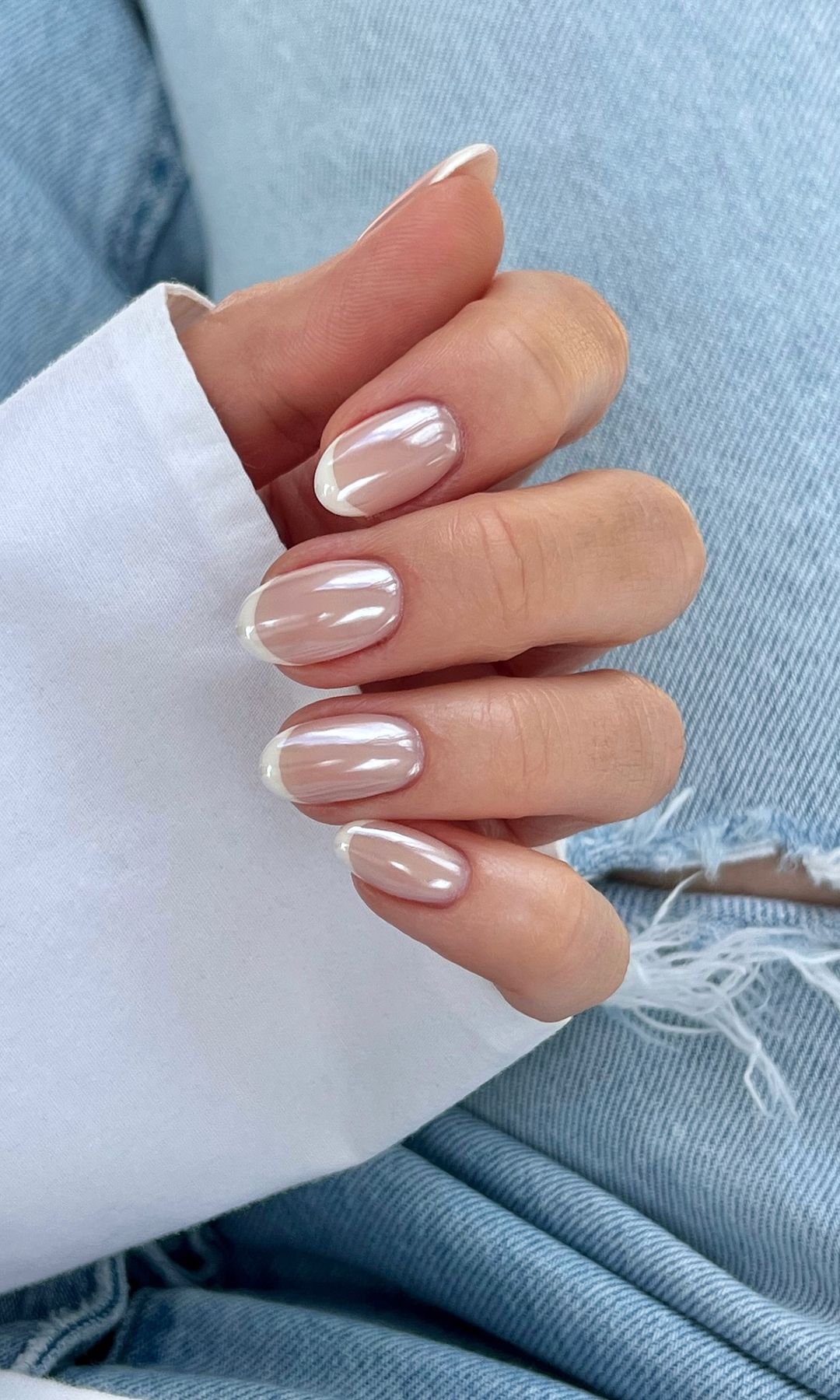 Manicura francesa cromada