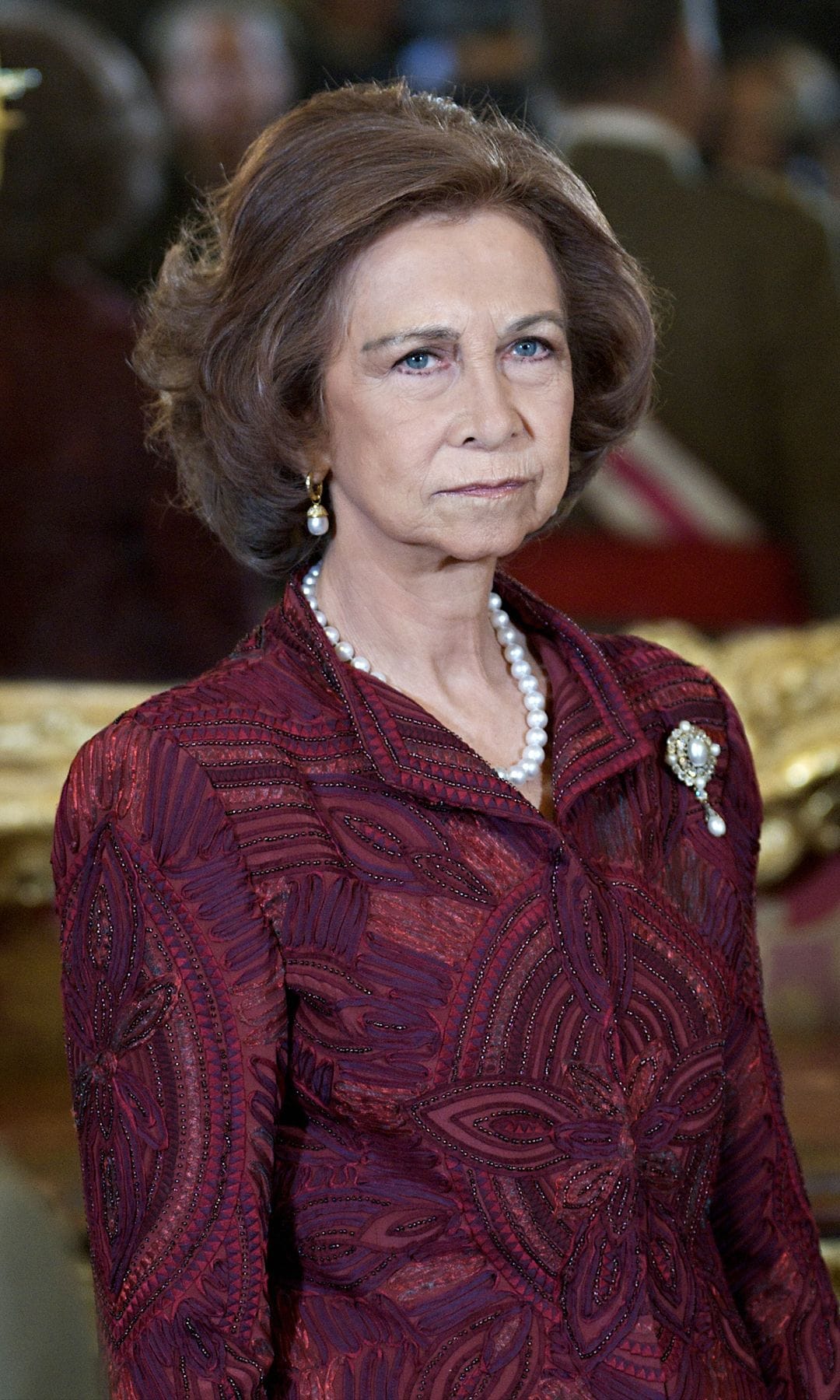 La reina Sofía en la Pascua Militar en el Palacio Real en 2009
