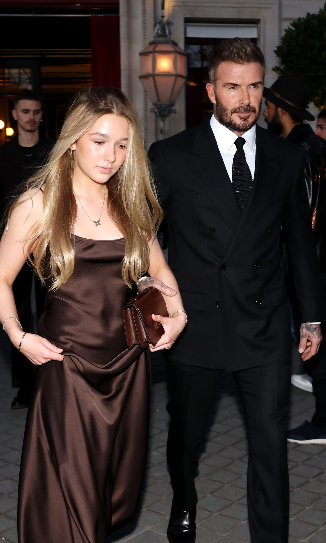 David Beckham y Harper Beckham en la Semana de la Moda de París