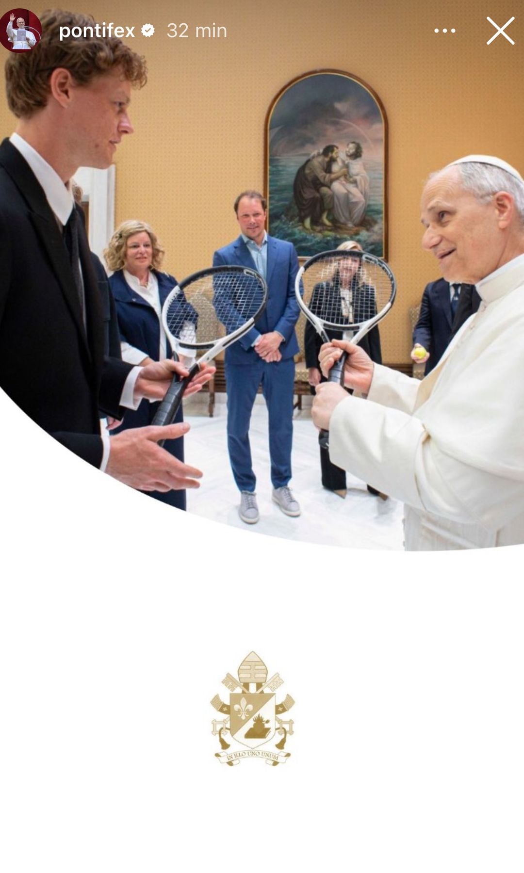 El Papa León XIV con el tenista Jannick Sinner.
