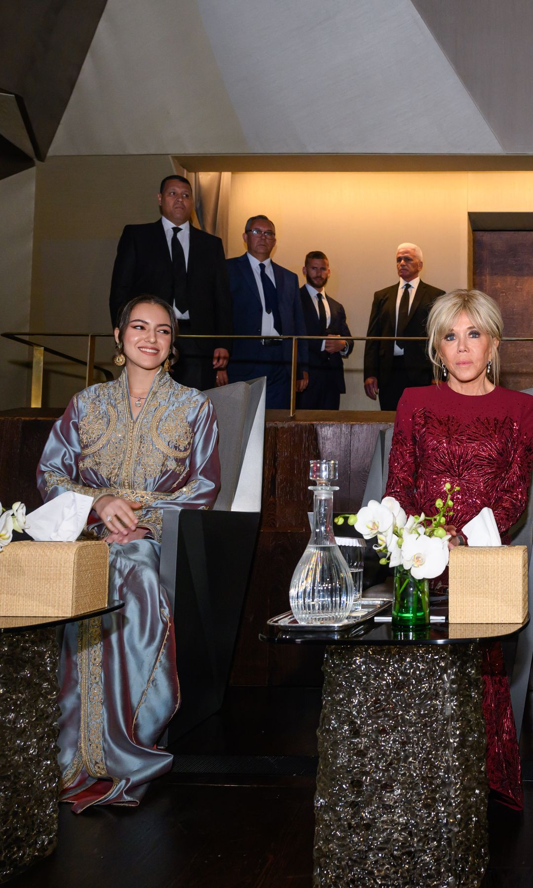 Lalla Khadija junto a Birgitte Macron en un acto en Rabat