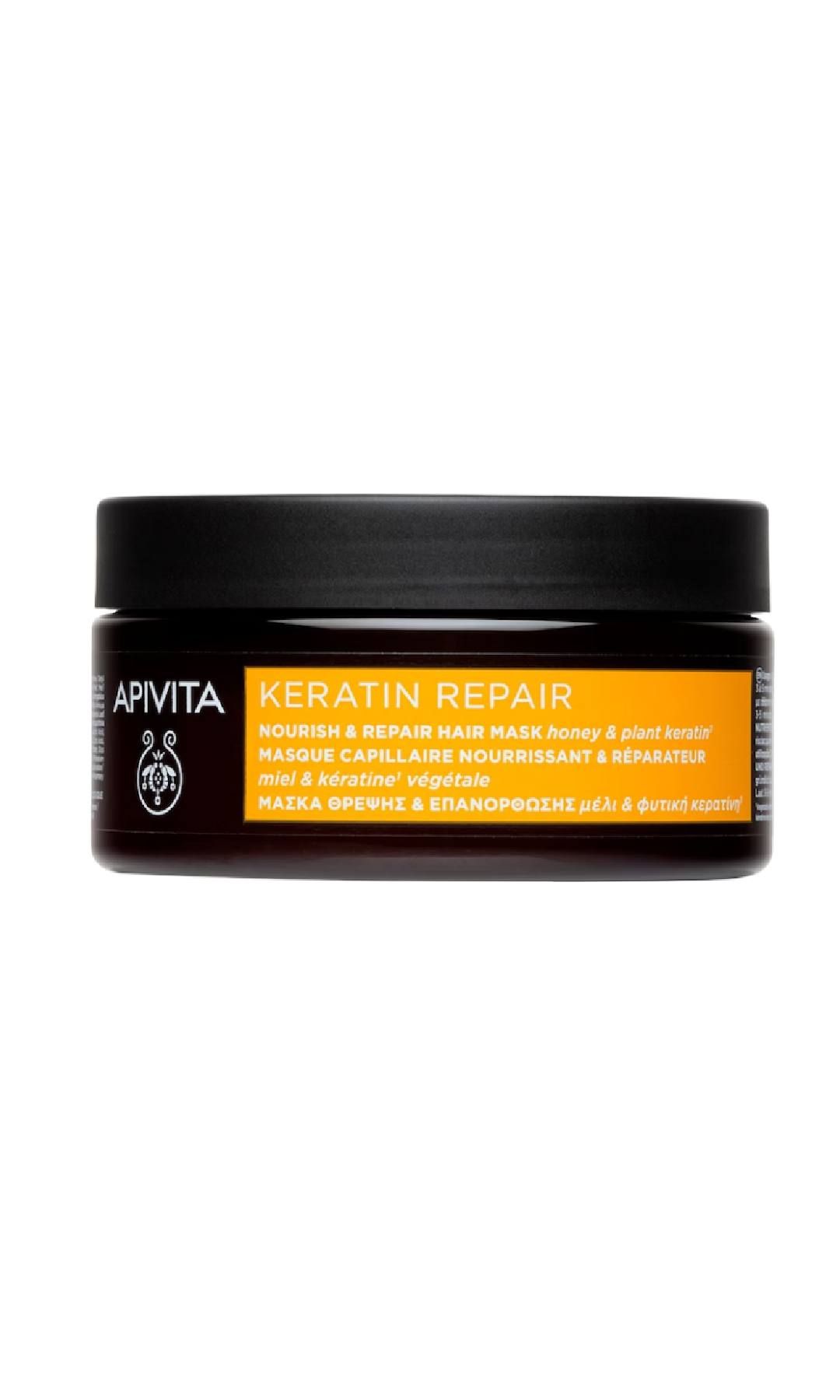Mascarilla capilar Keratin Repair Nutritiva y Reparadora para Cabello Seco y Dañado (20,99€), Apivita