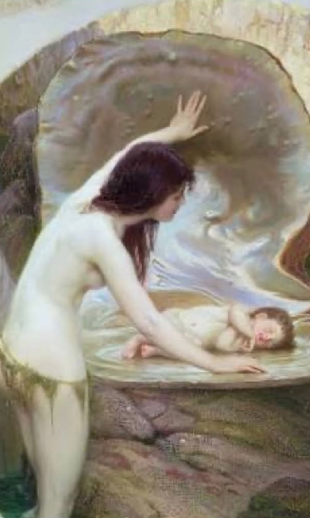 Entre las imágenes compartidas por la artista destaca una ilustración de un bebé dentro de una concha