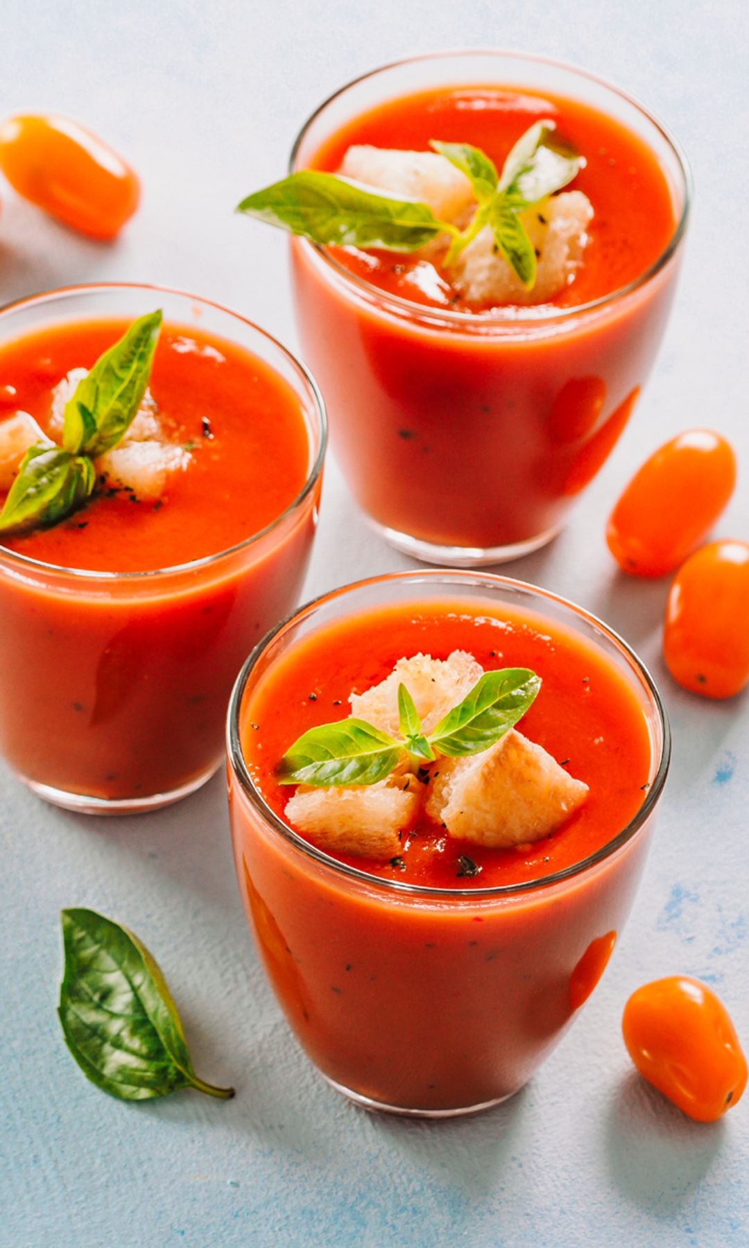 Vasitos de gazpacho.