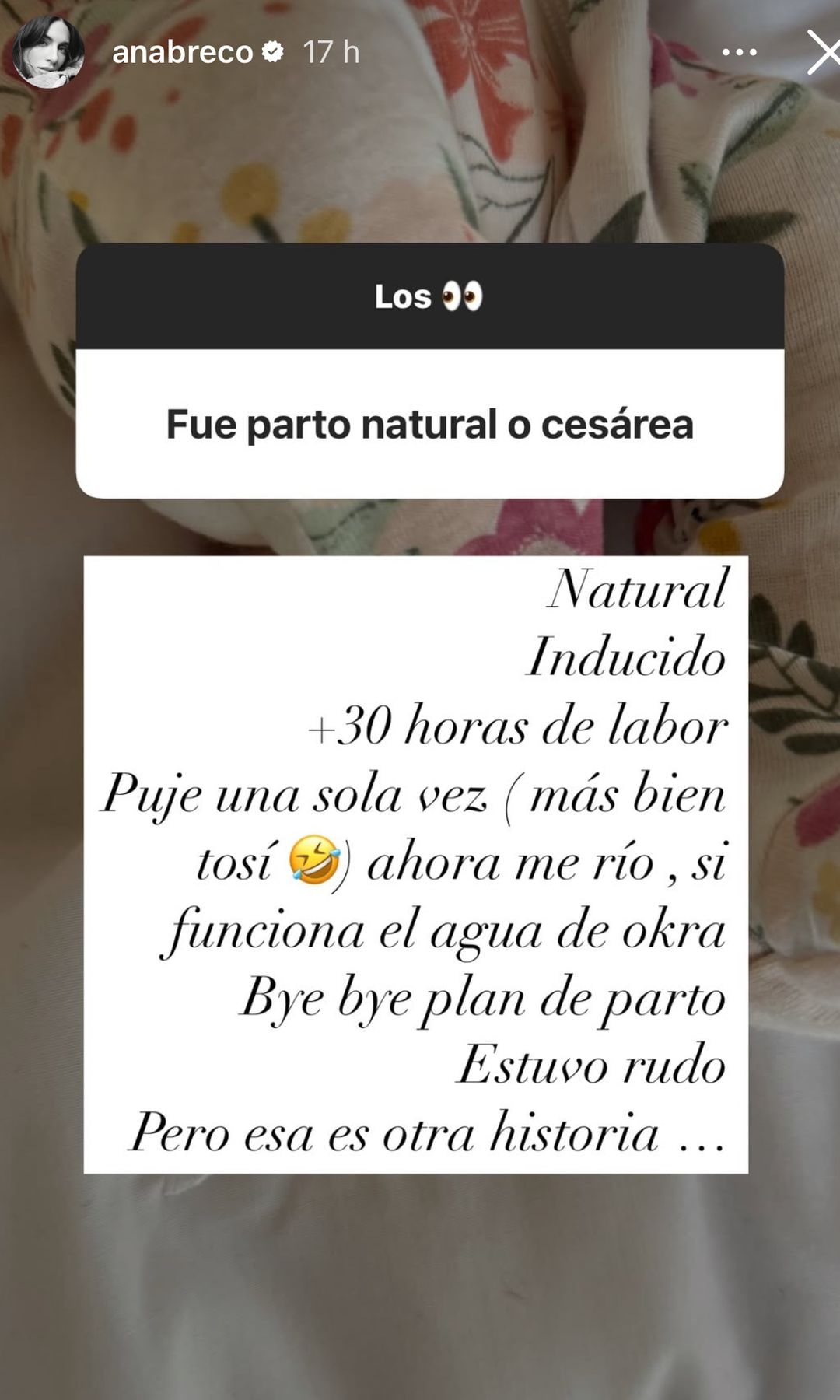 Ana Brenda revelo a grandes rasgos cómo fue su parto. 
