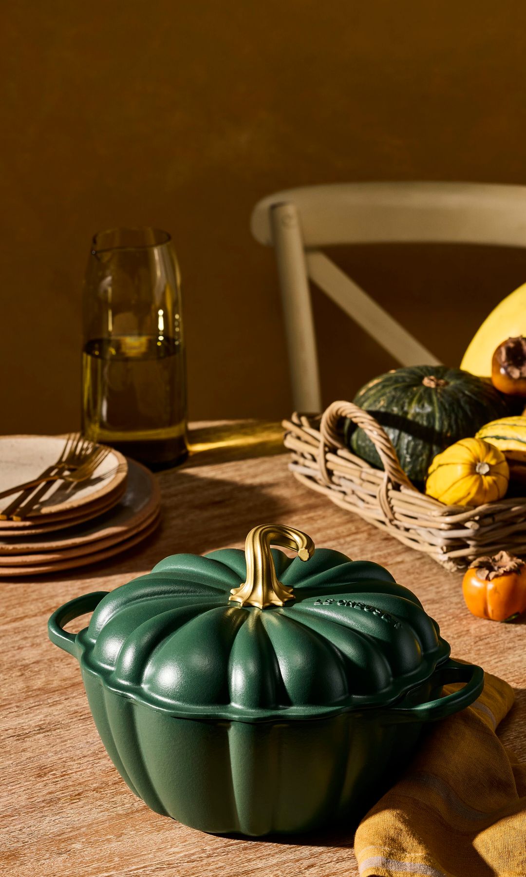 Menaje en la mesa, inspiración otoñal, de Le Creuset