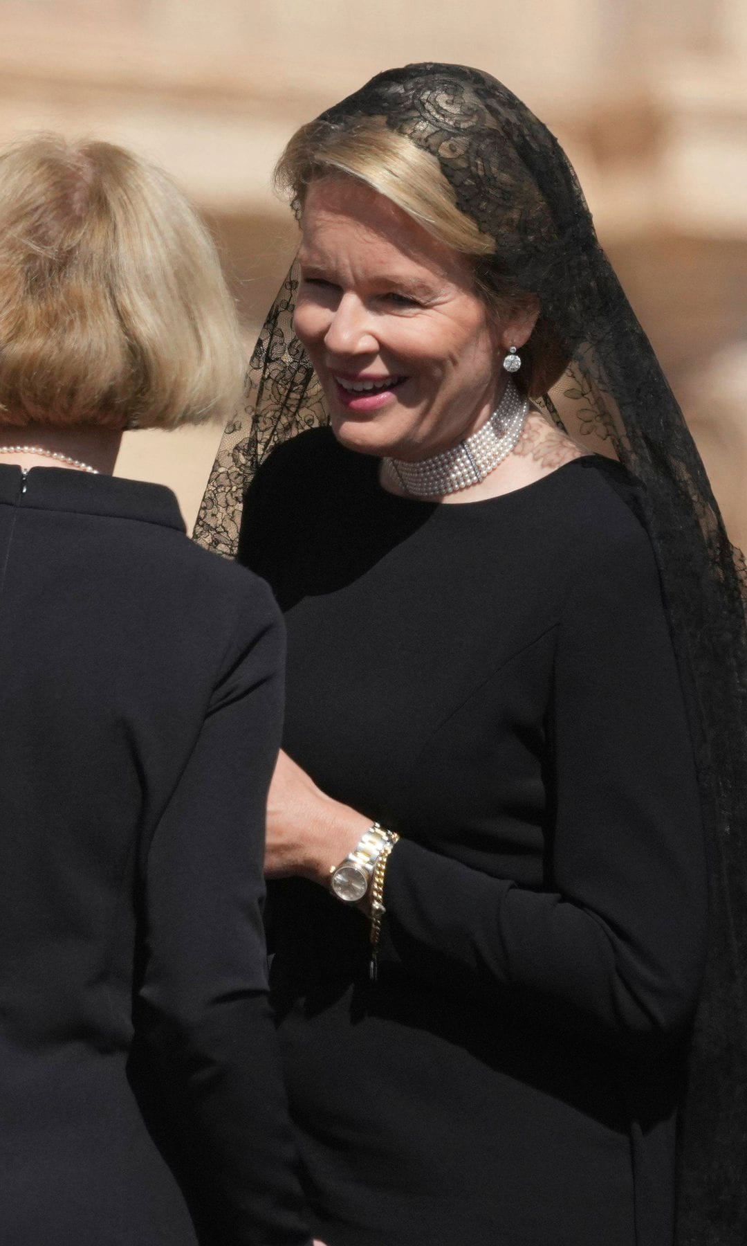 Matilde de Bélgica en el funeral del papa Francisco 