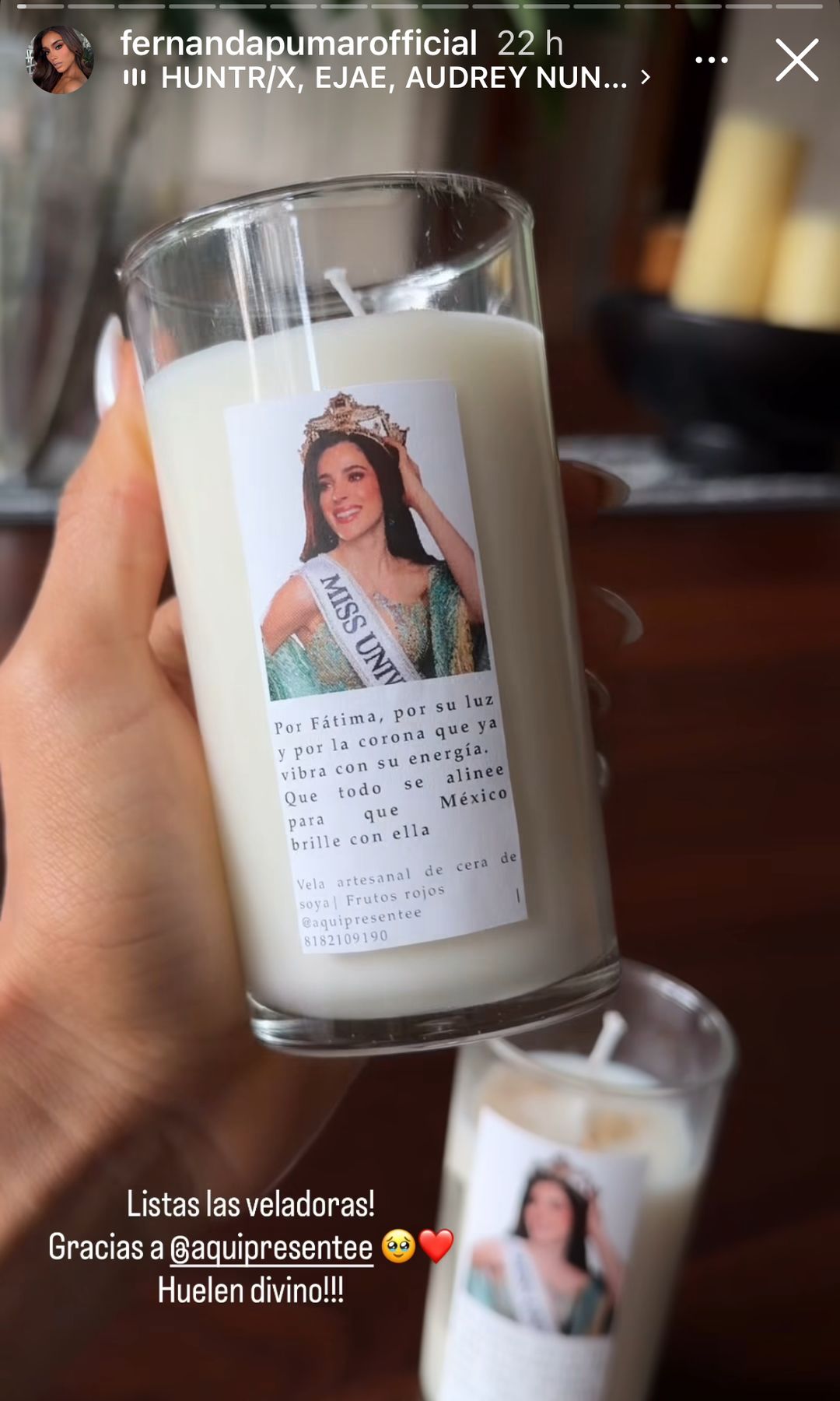 Fernanda mandó a hacer veladoras con el rostro de Fátima.