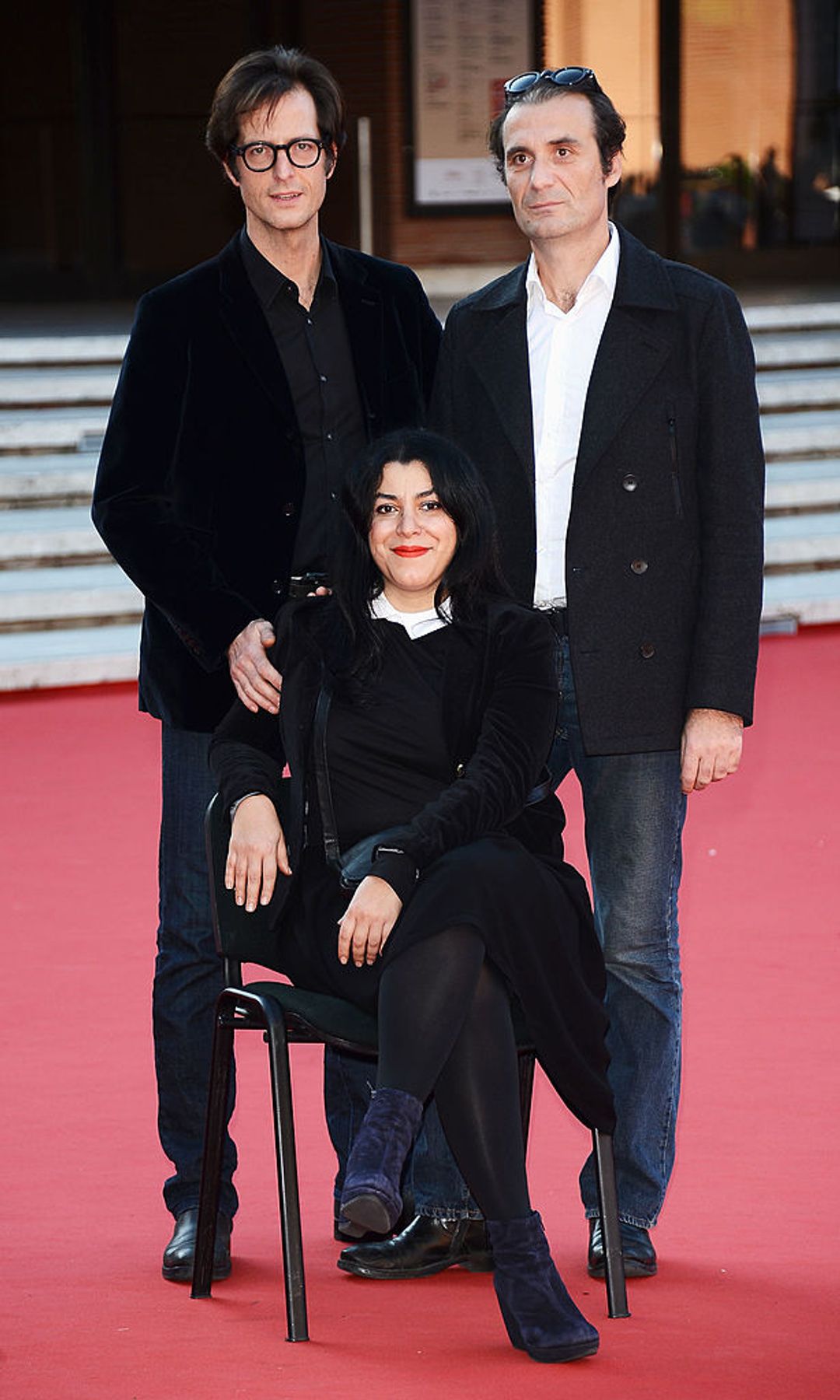 Foto de archivo: Mattias Ripa, Marjane Satrapi y Stéphane Roche asisten al estreno de 'La Bande Des Jotas' en 2012