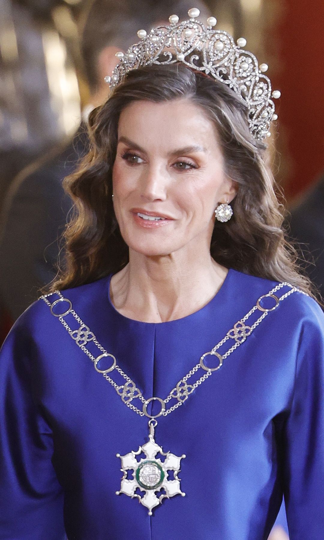 La Reina Letizia en la cena de gala en honor del Sultán de Omán en el Palacio Real de Madrid, el 4 de noviembre de 2025