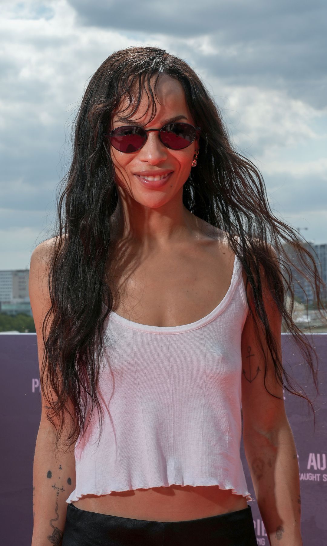 La actriz en el photocall de París