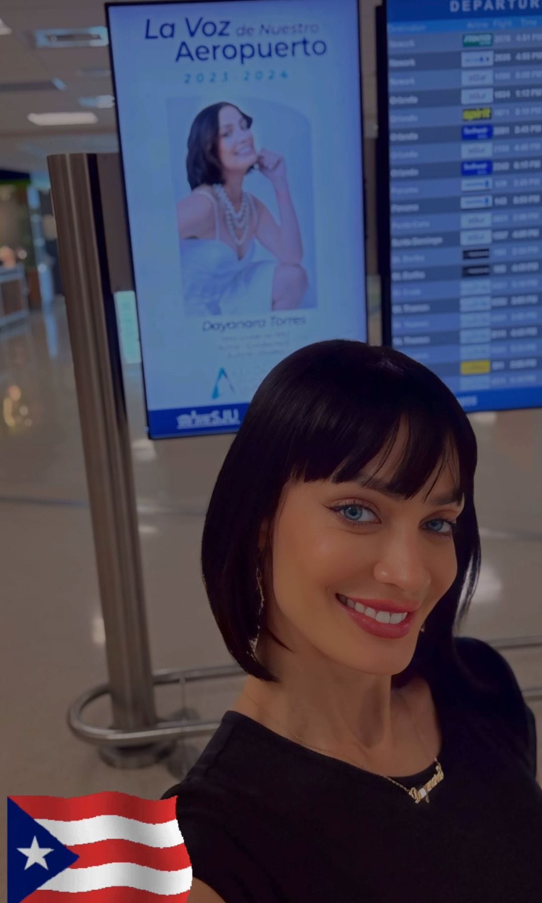Dayanara Torres es la voz e imagen de los aeropuertos en su país. 
